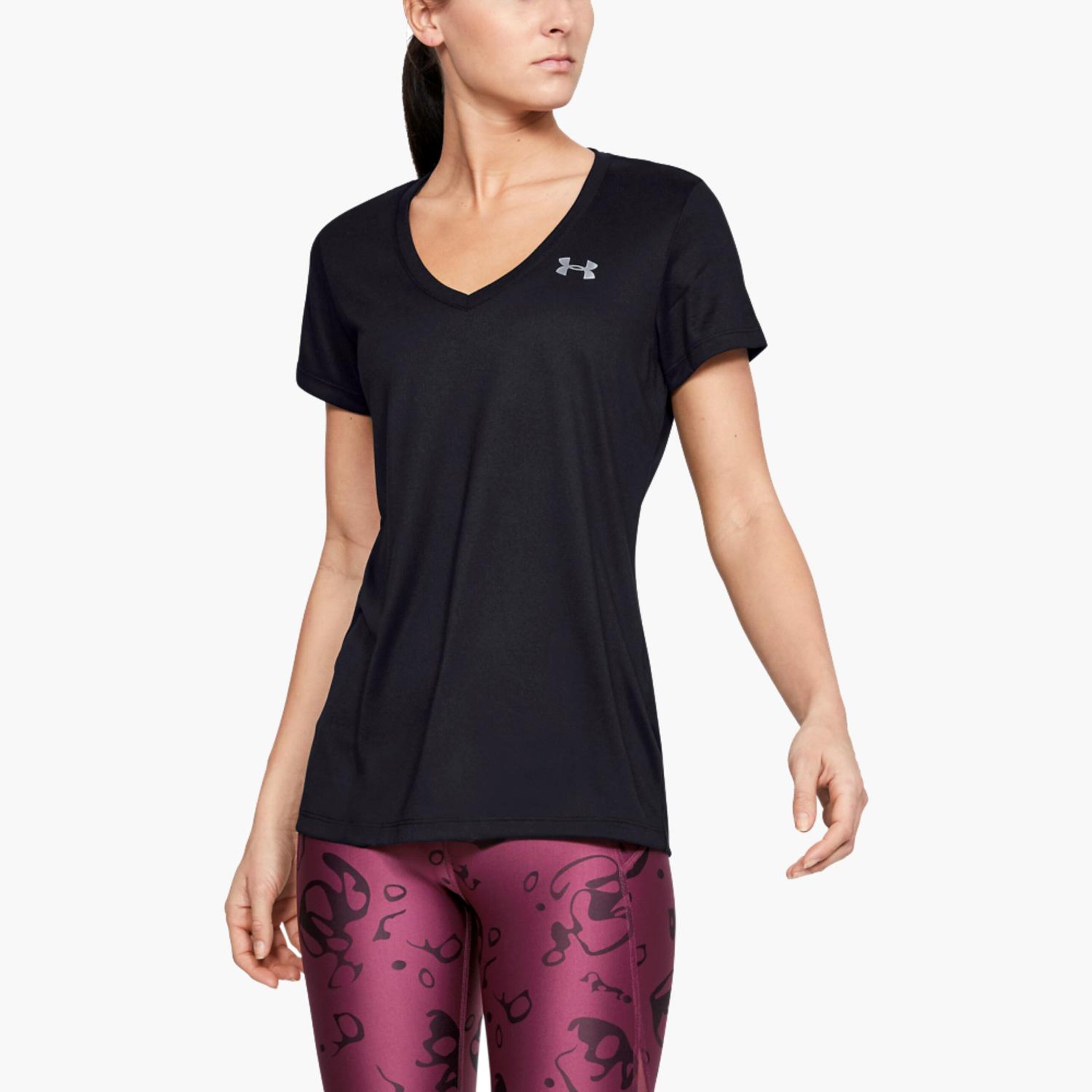 Under Armour Tech Solid - Negro - Camiseta Fitness Mujer  MKP