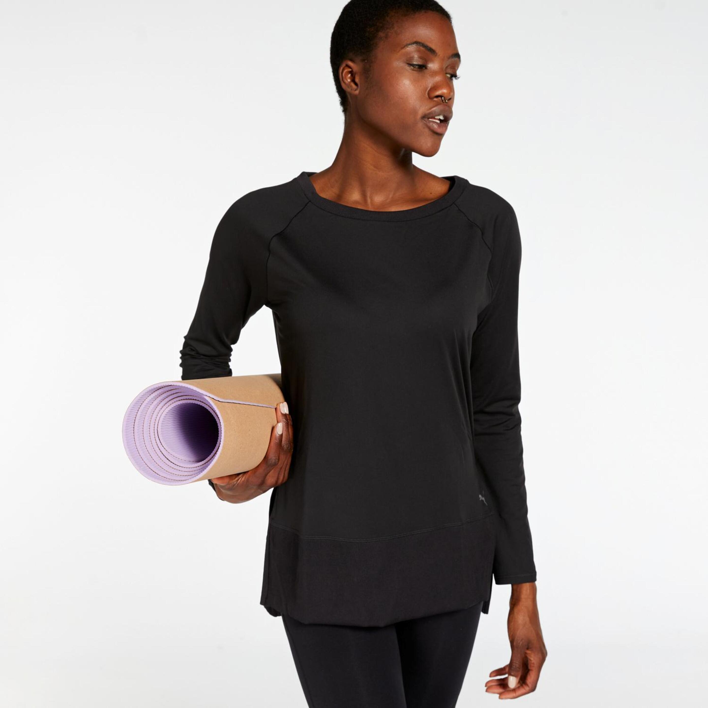 Puma Studio Yogini - Negro - Camiseta Yoga Mujer