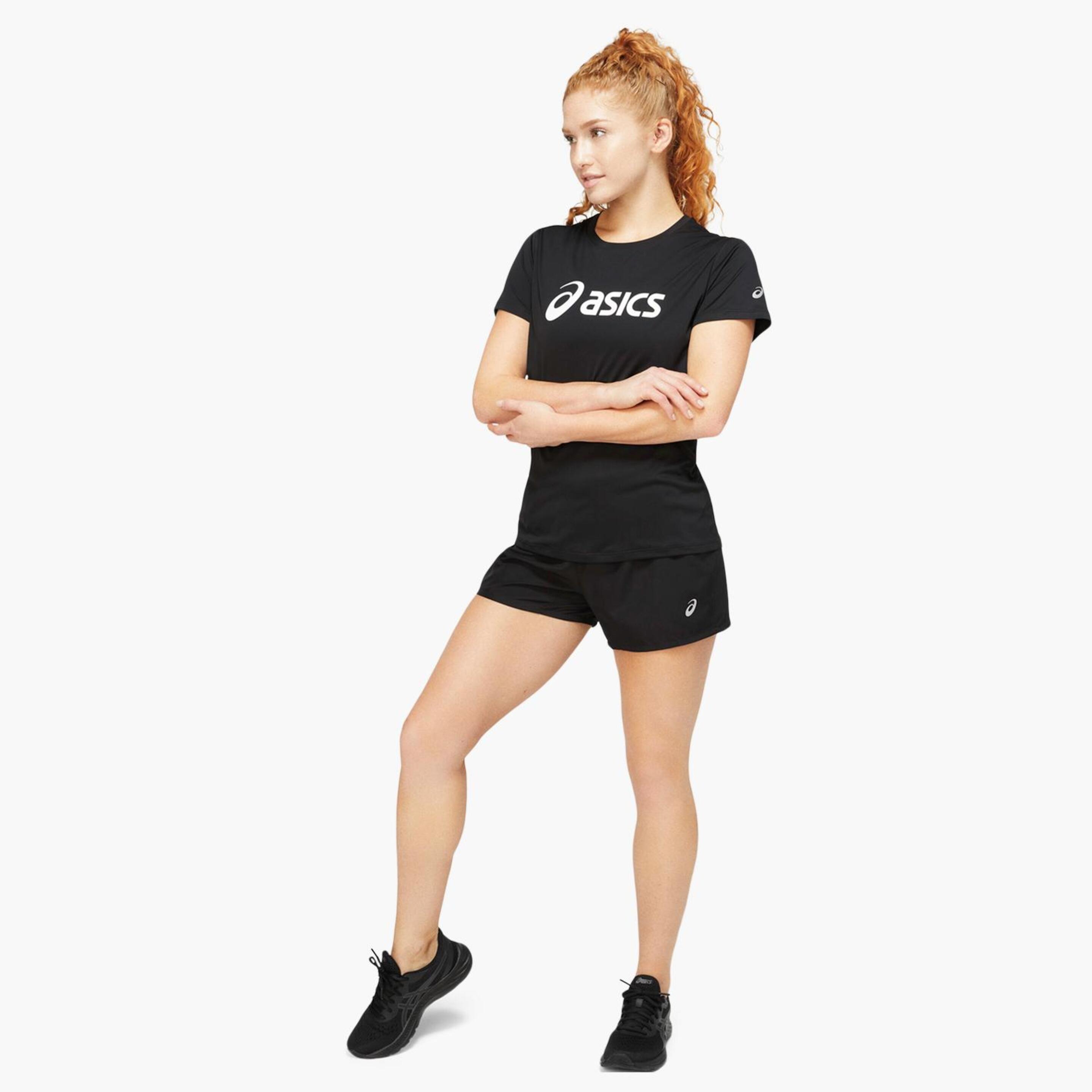 Asics Core Logo - Negra - Camiseta Running Mujer