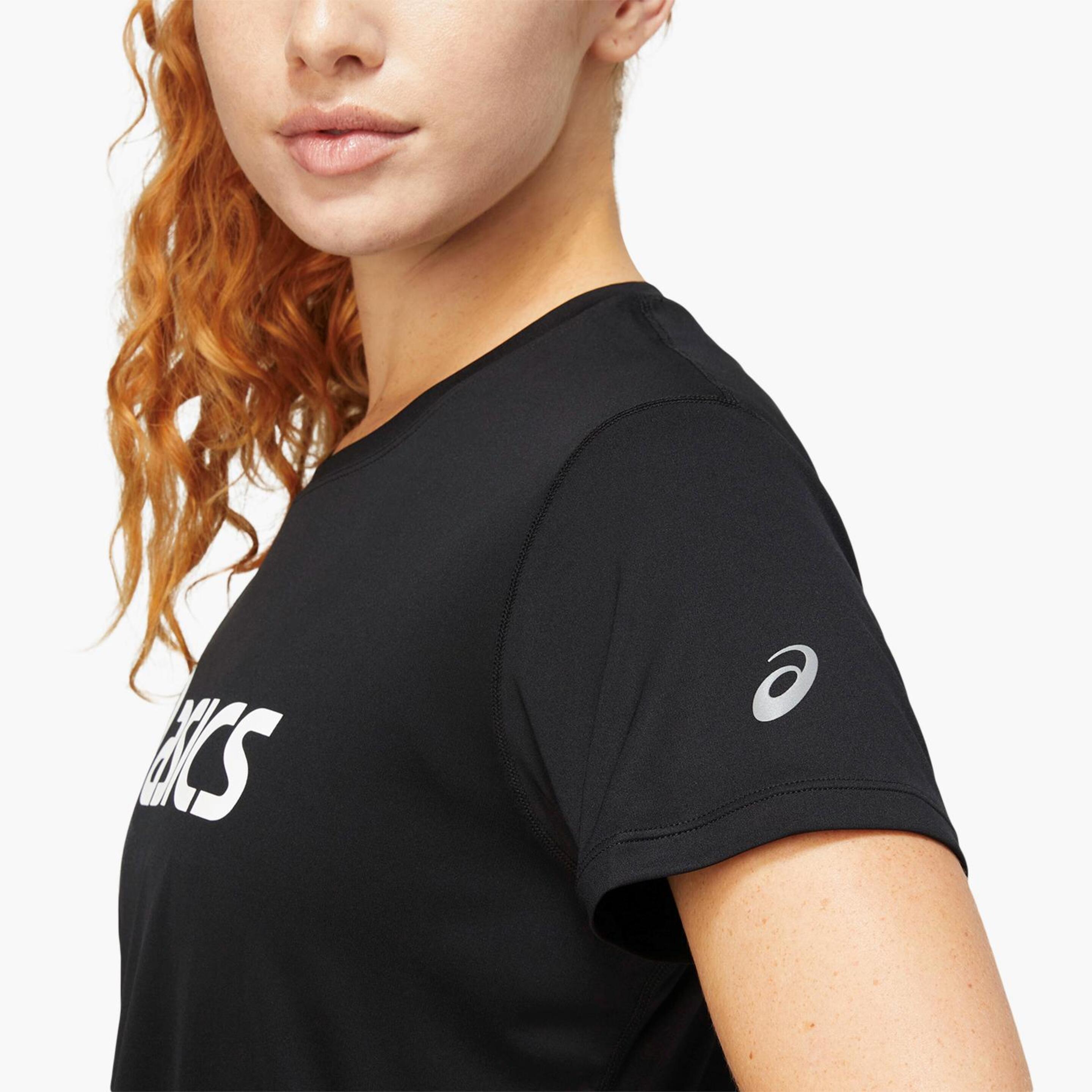 Asics Core Logo - Negra - Camiseta Running Mujer