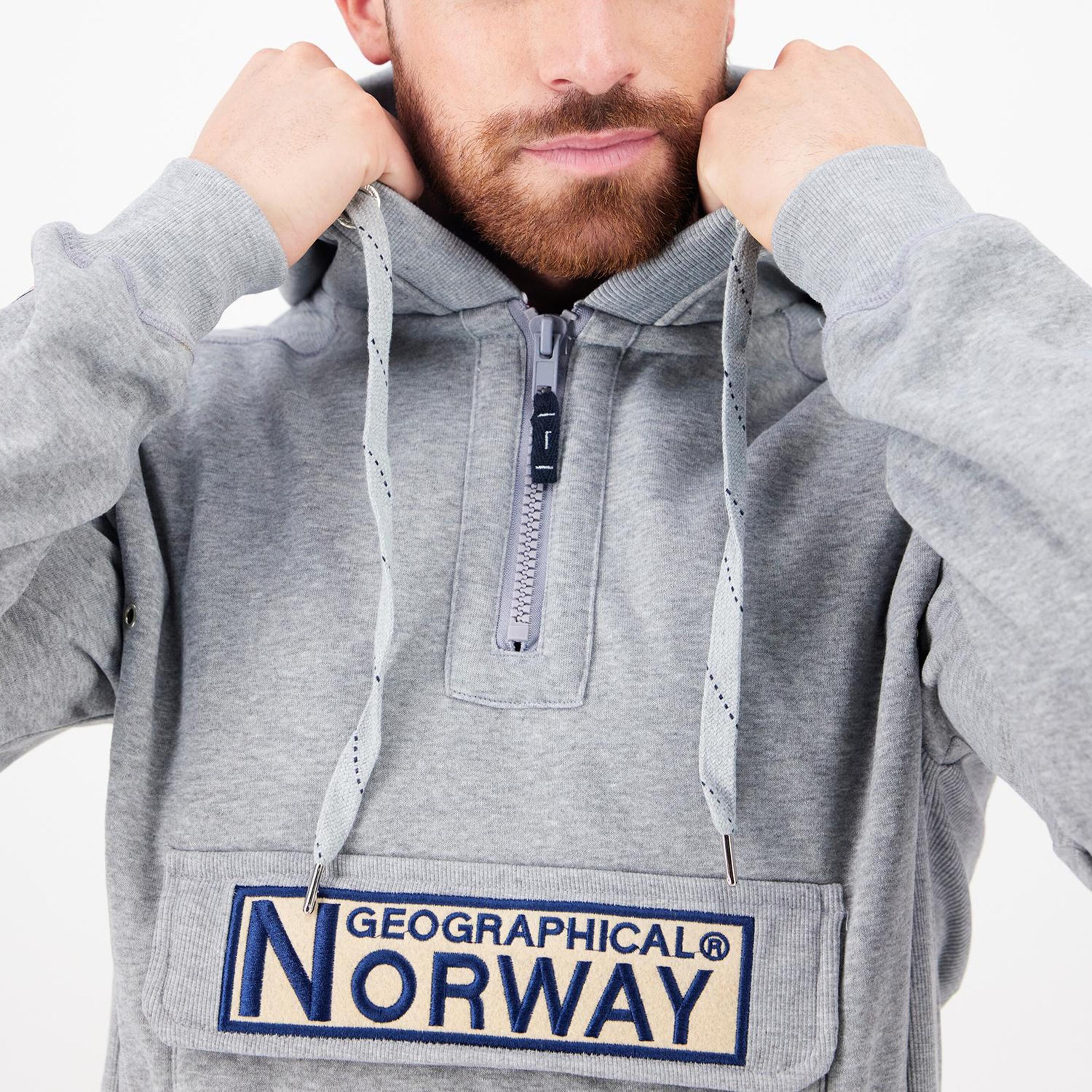 Geographical Norway Gymclass - Gris - Sudadera Capucha Hombre