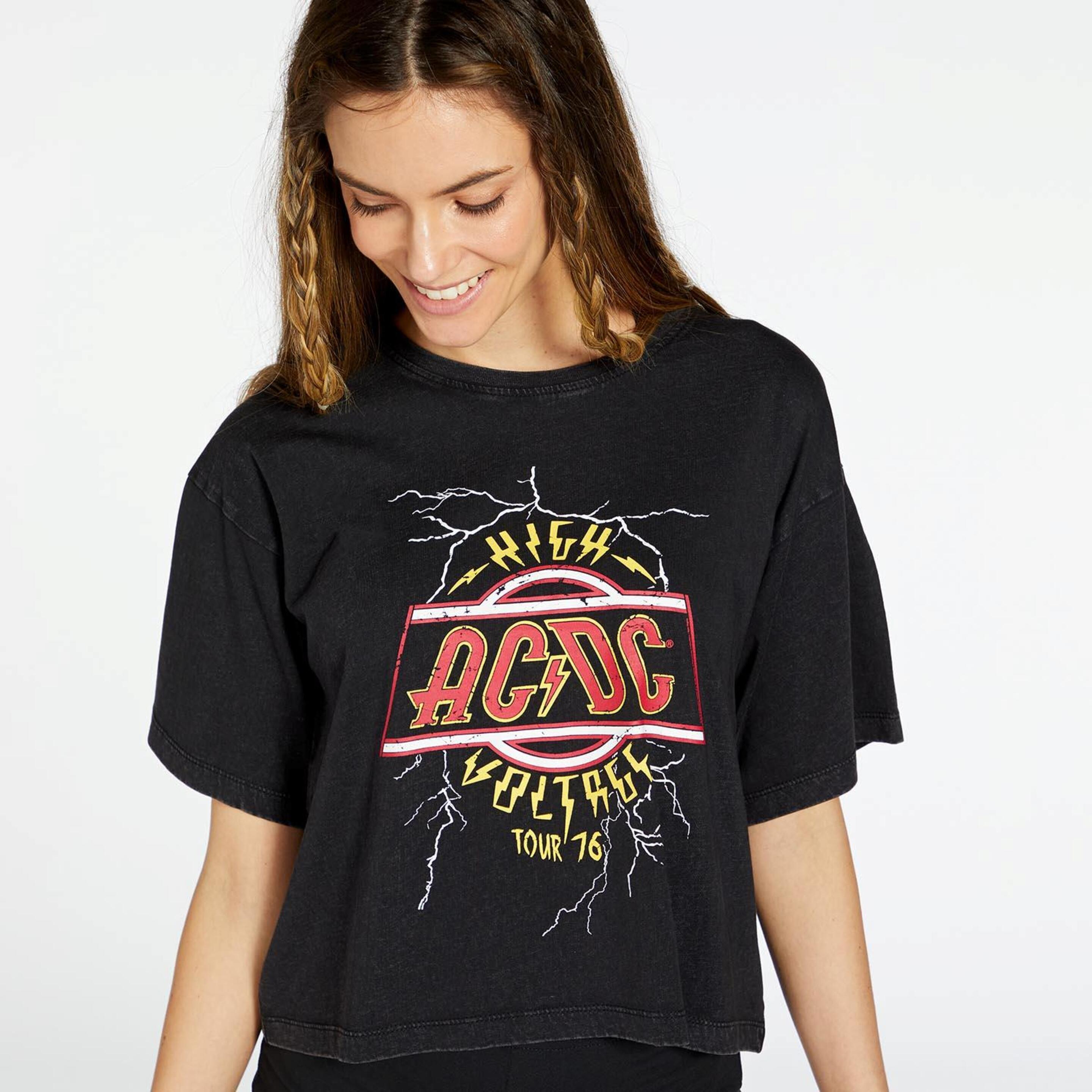 Um Universal Music Sra Camiseta Crop Ac/dc Excl.