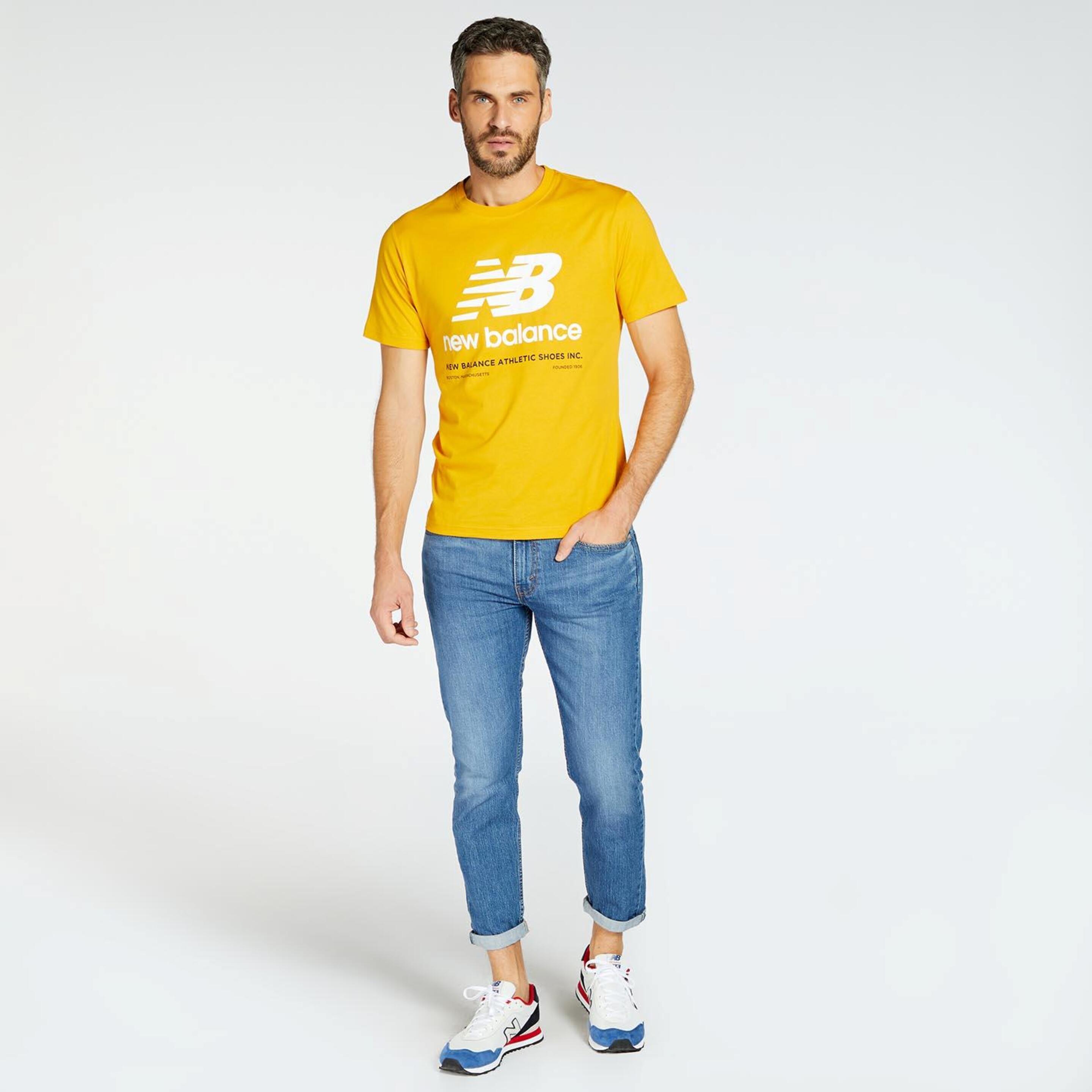 New Balance Frame - Amarillo - Camiseta Hombre
