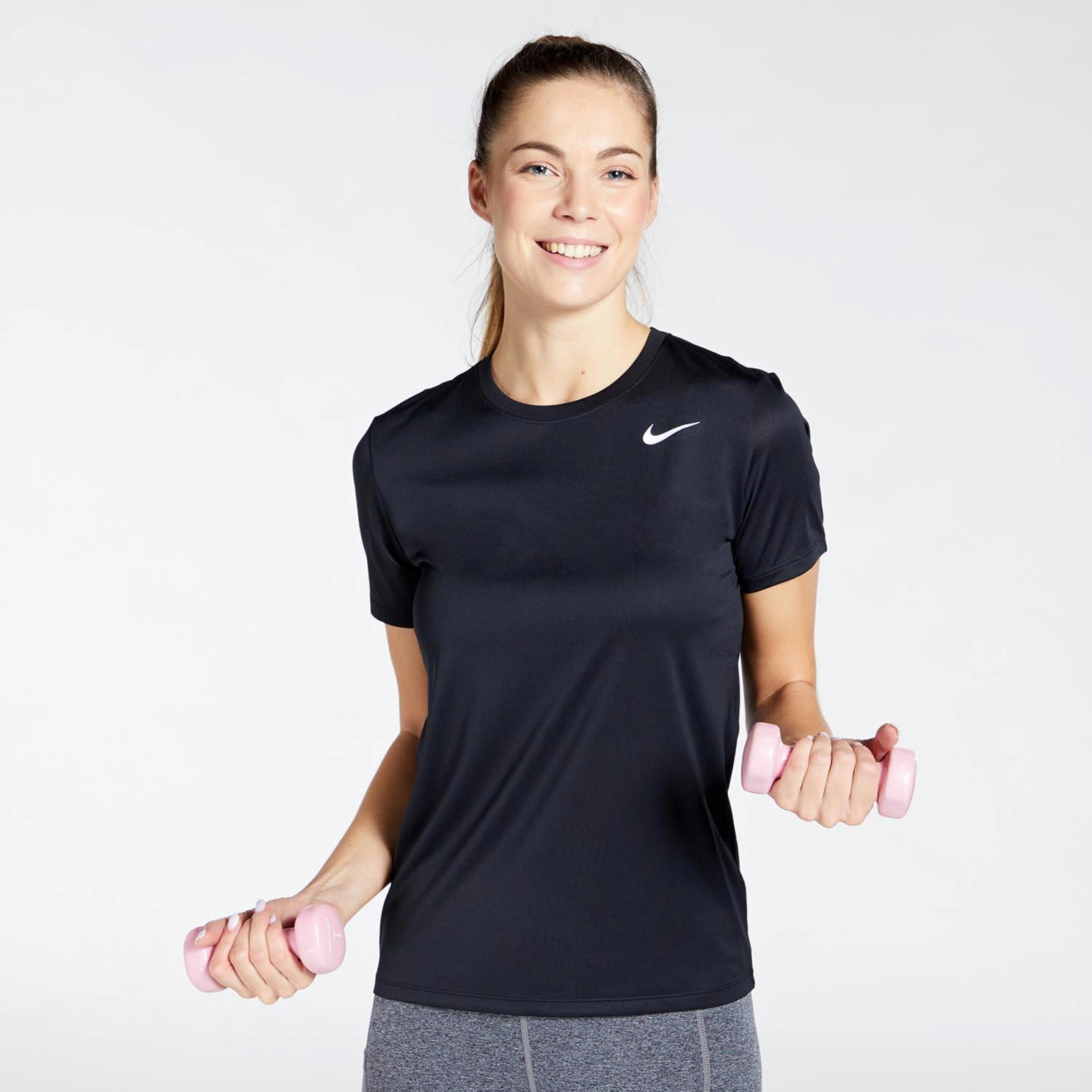 Nike Legend Crew - negro - T-shirt Running Mulher
