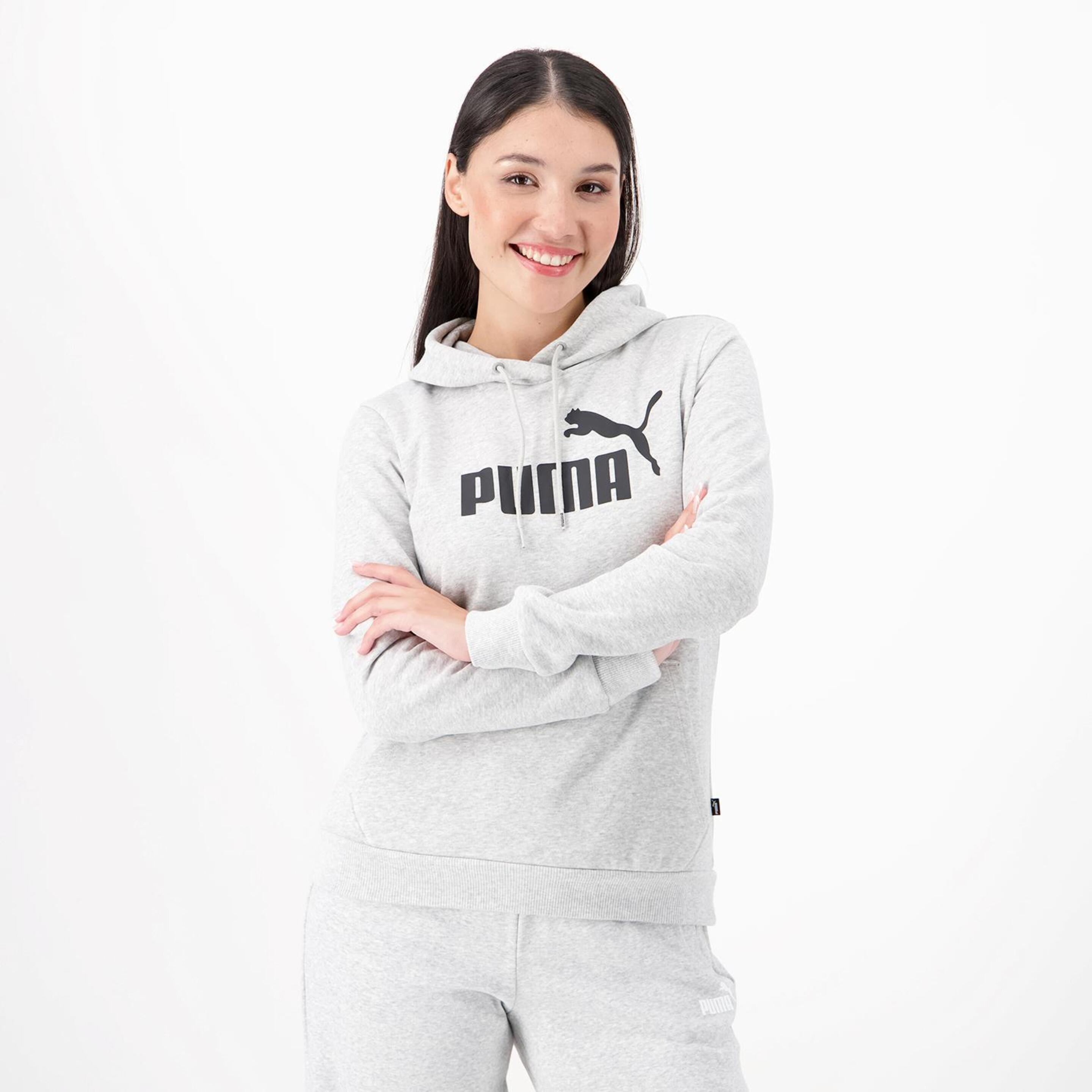 Puma Ess Big Logo - Cinza - Sweatshirt Capuz Mulher | Sport Zone