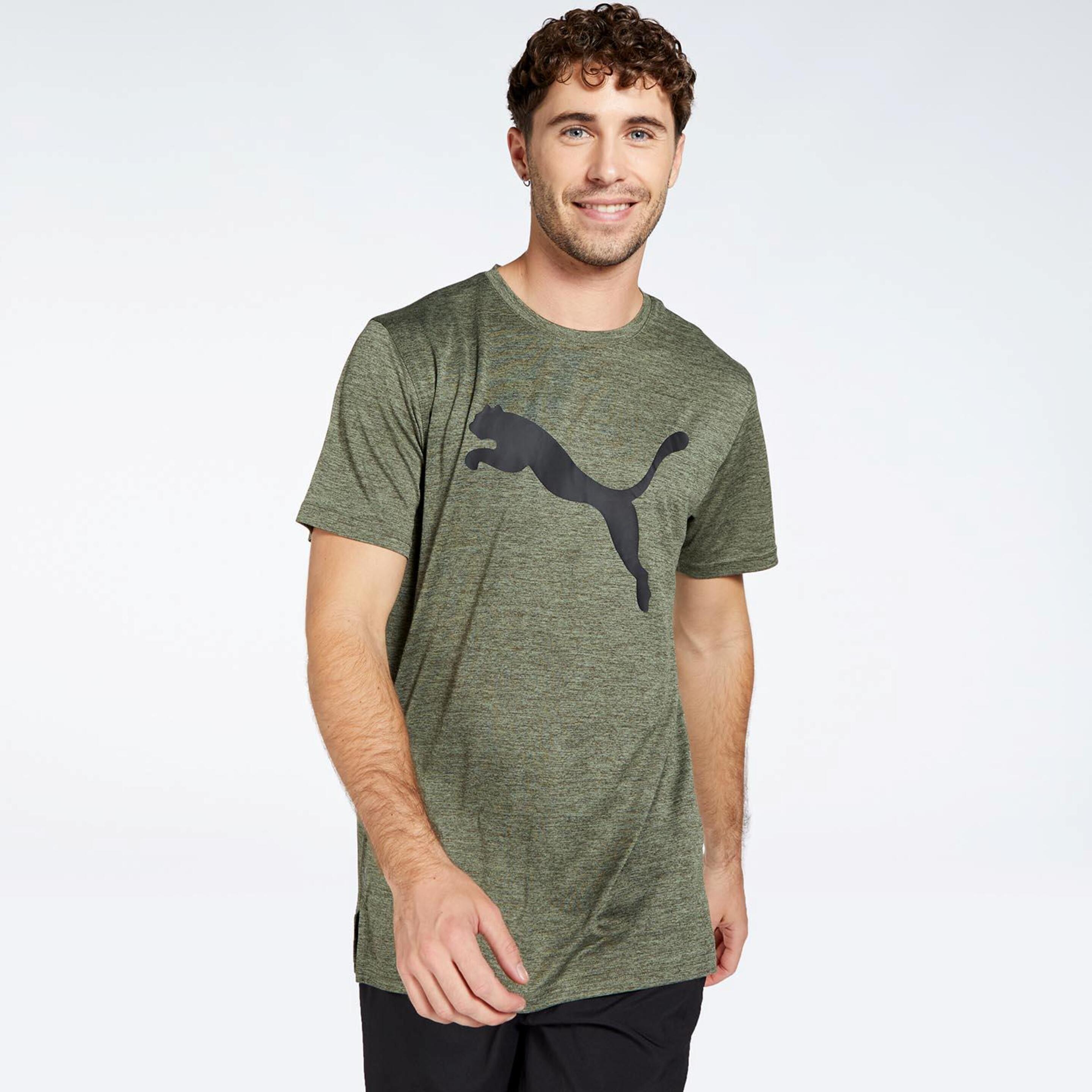 Puma Train Fav Logo - verde - T-shirt Running Homem
