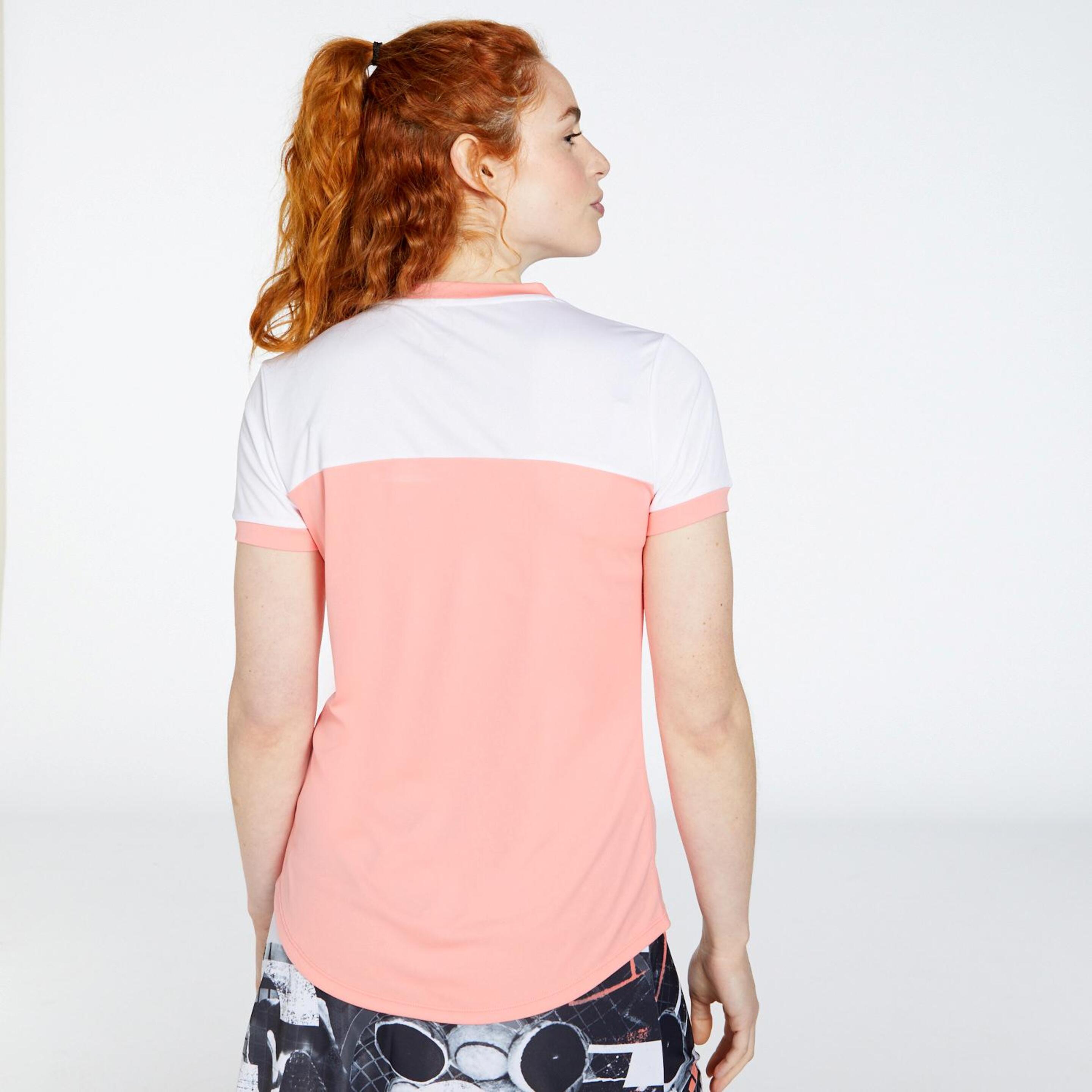 Asics Court - Coral - Camiseta Tenis Mujer