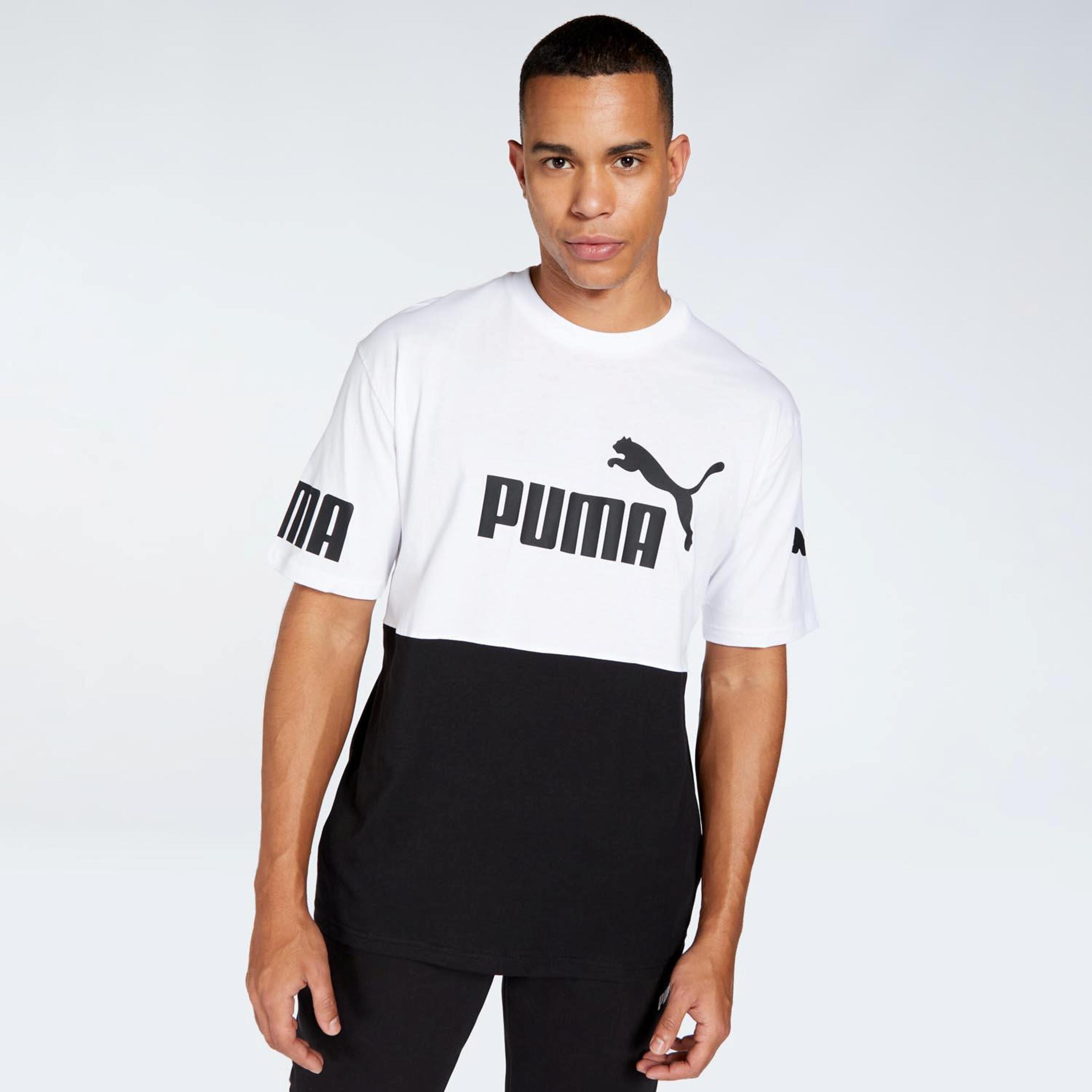 Puma Power Colourblock - Blanco - Camiseta Hombre