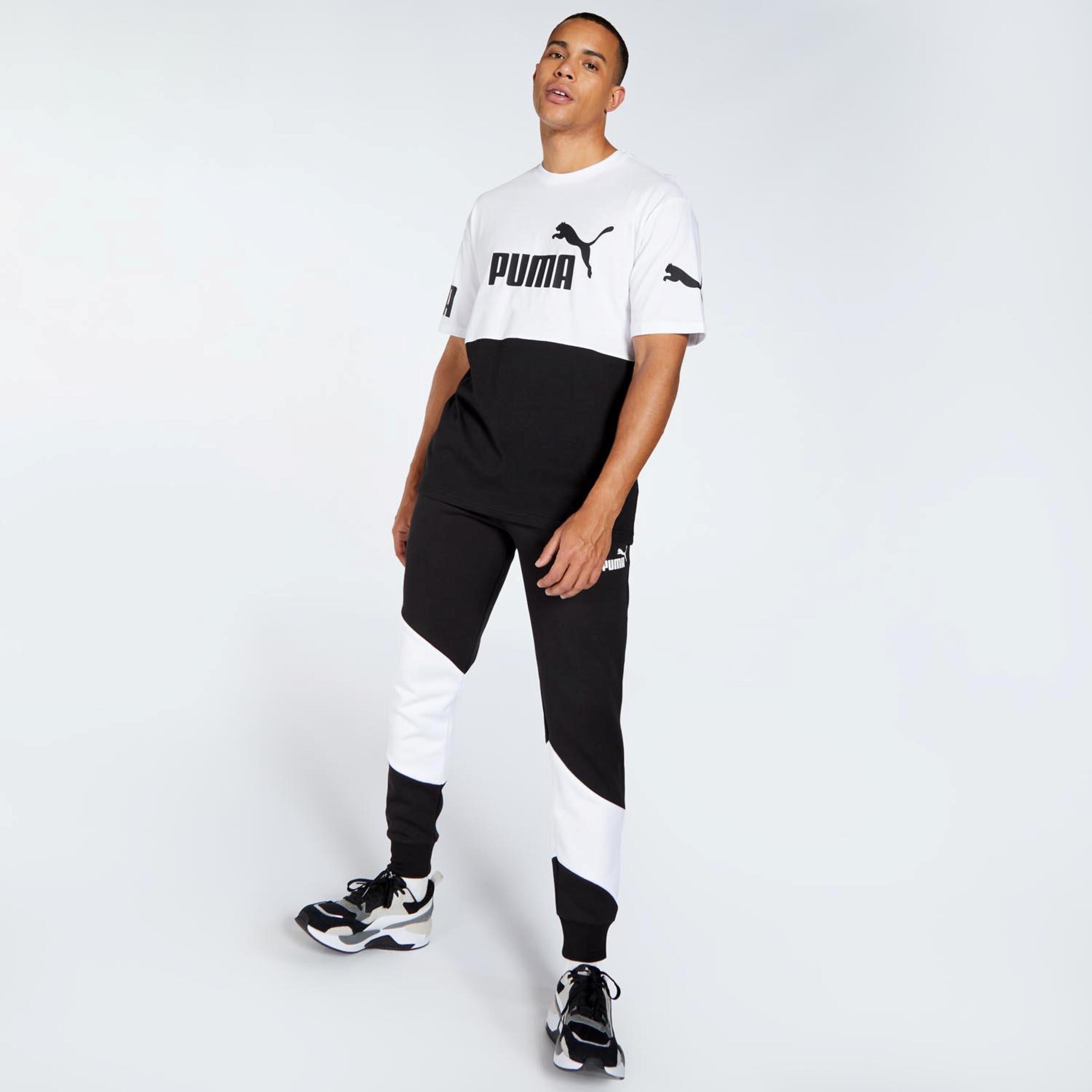 Puma Power Colourblock - Blanco - Camiseta Hombre