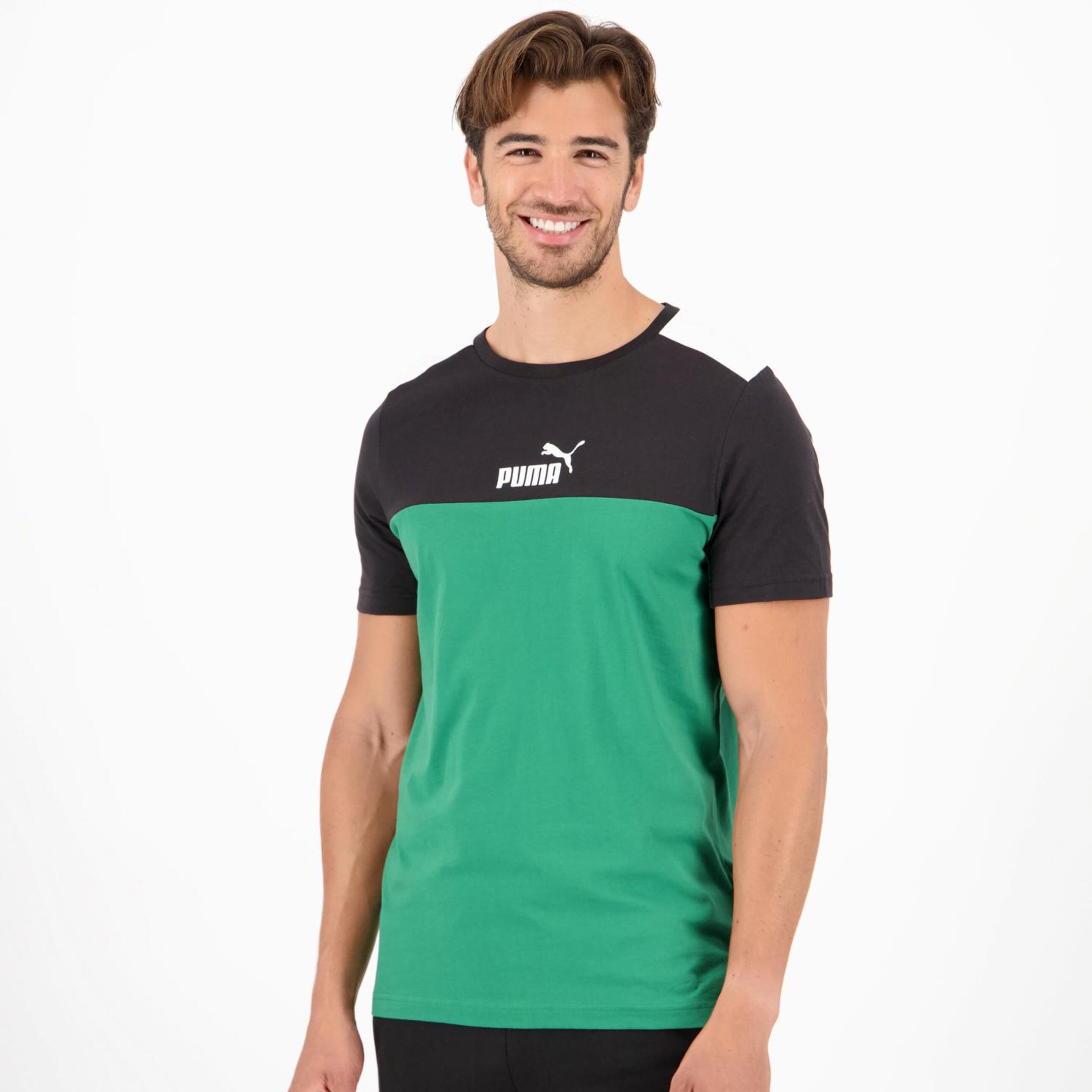 Puma Block - Verde - Camiseta Hombre