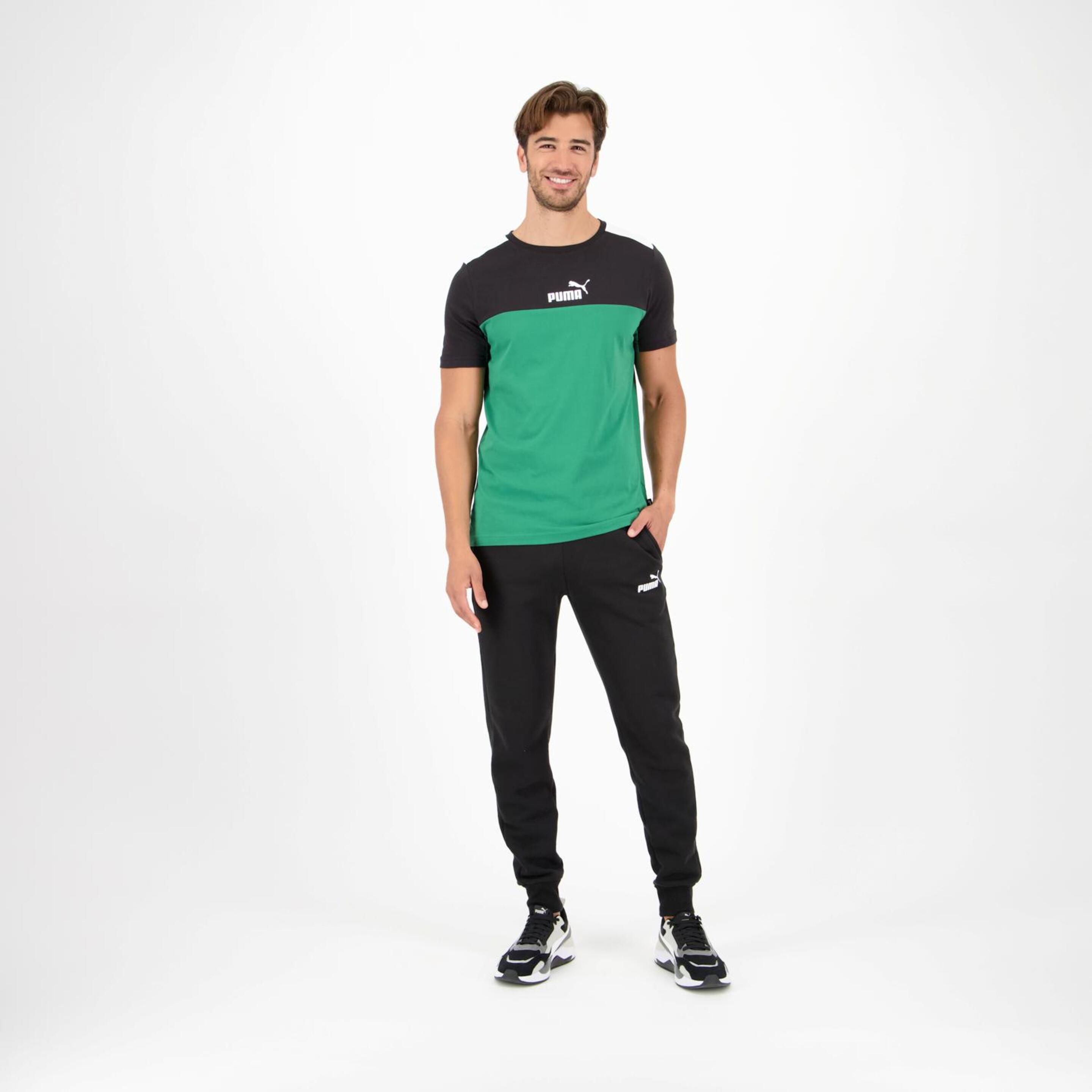 Puma Block - Verde - Camiseta Hombre