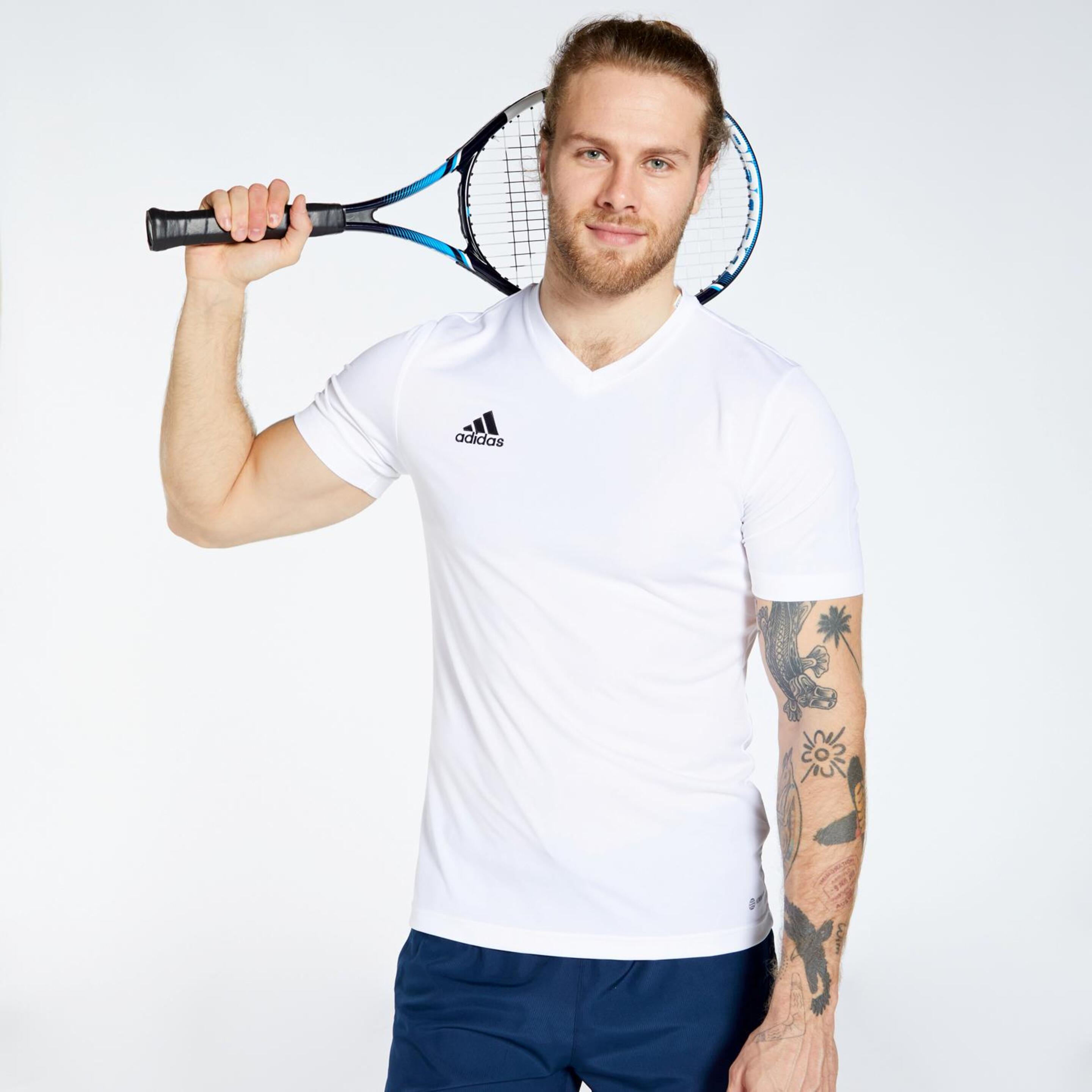 T-shirt adidas - blanco - T-shirt Decote V Homem