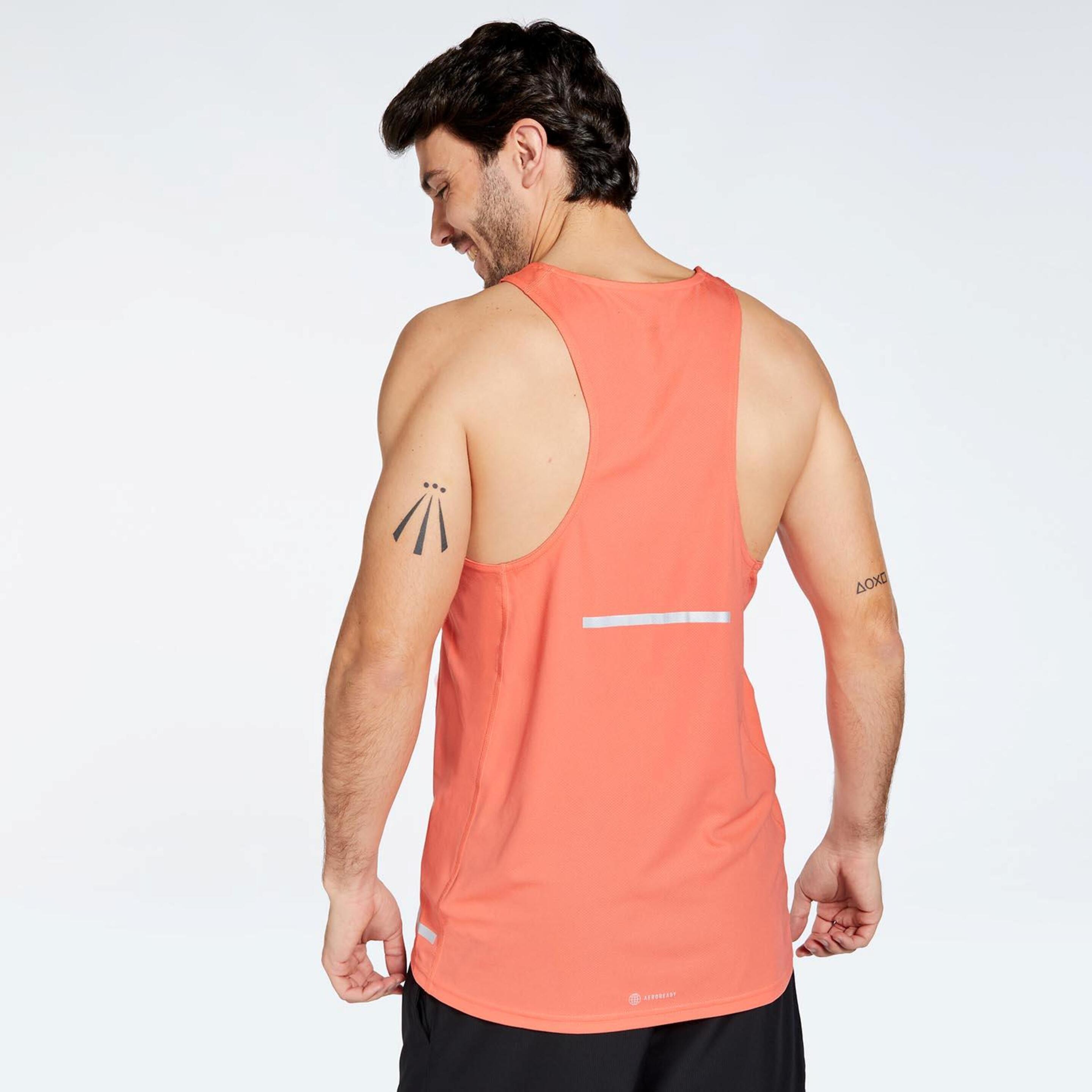 adidas On The Run - Coral - Camiseta Running Hombre