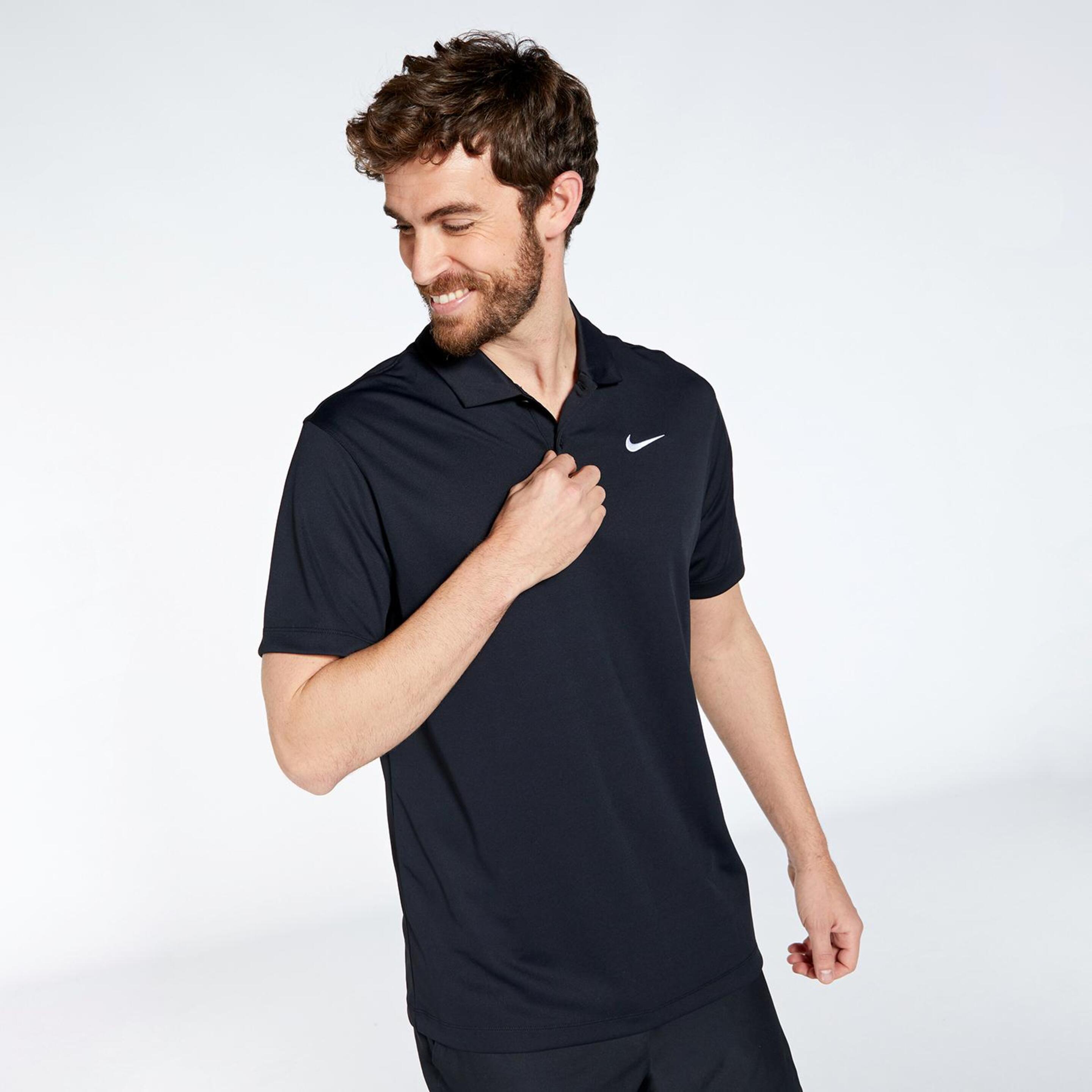 Nike Court Dri FIT - Negro - Polo Tenis Hombre