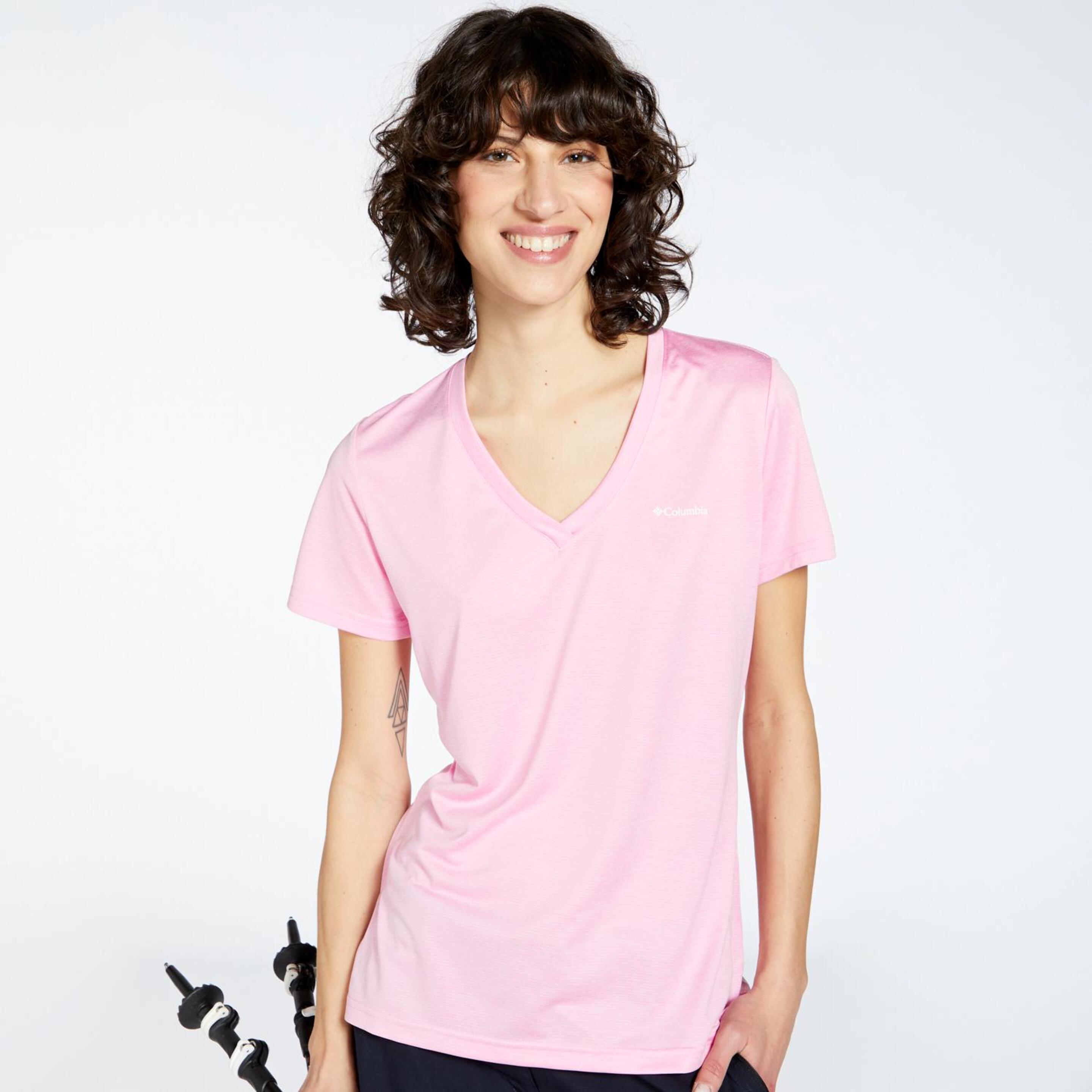 Columbia Hike - Rosa - T-shirt Decote V Mulher | Sport Zone