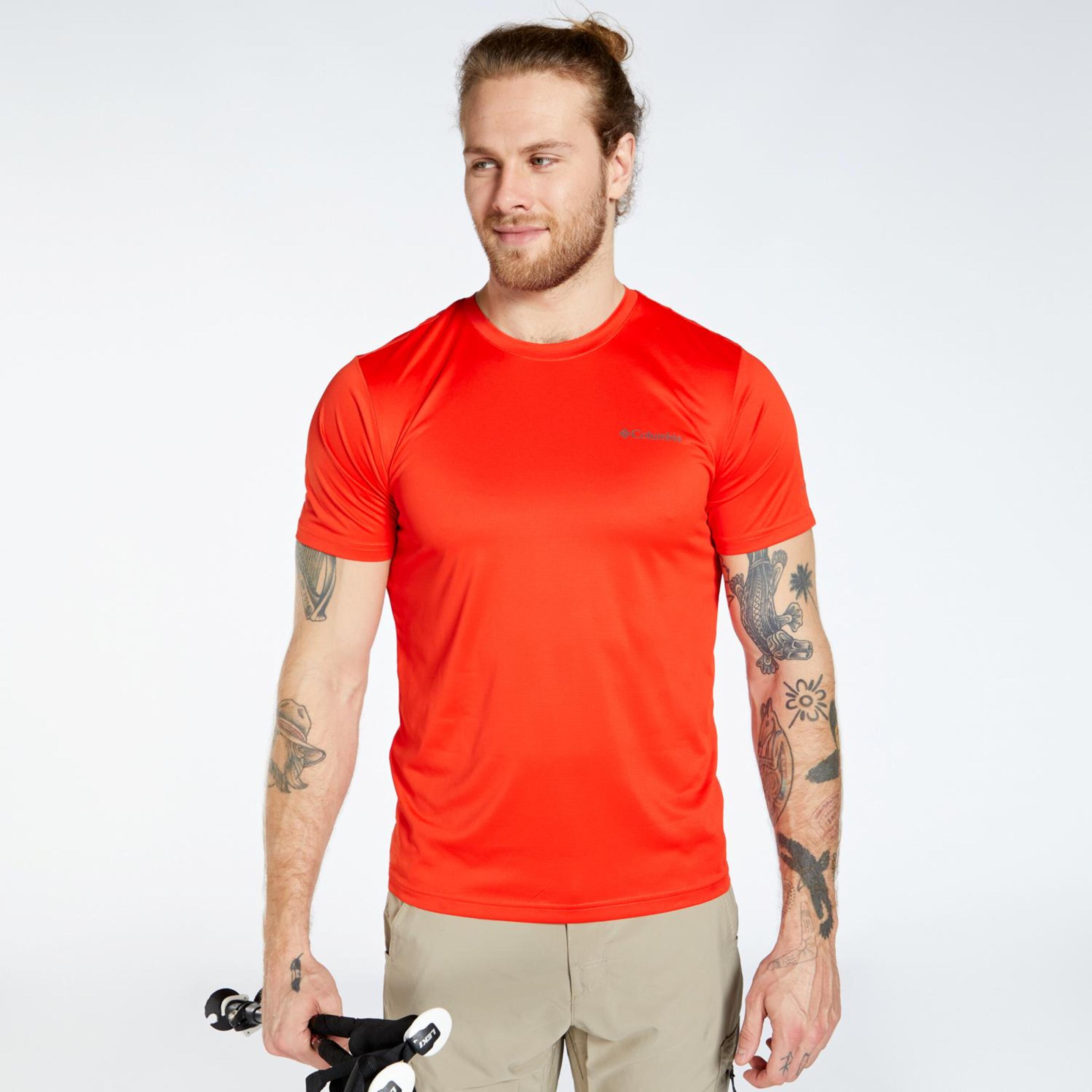 Columbia Hike Crew - rojo - T-shirt Montanha Homem