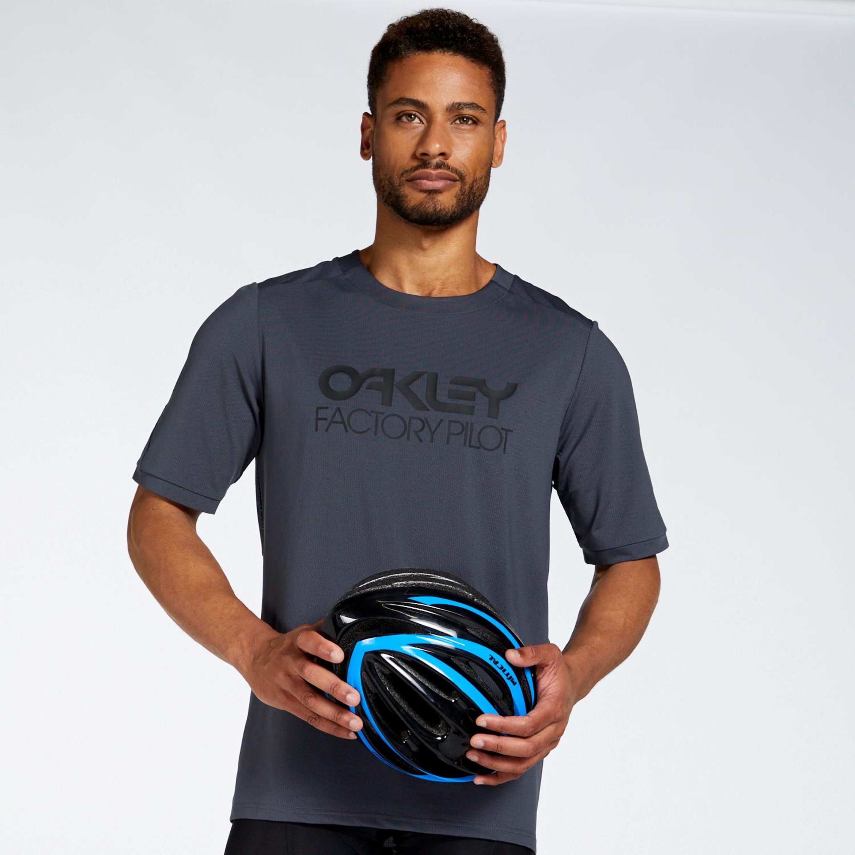Oakley Factory Pilot - gris - Camiseta Ciclismo Hombre