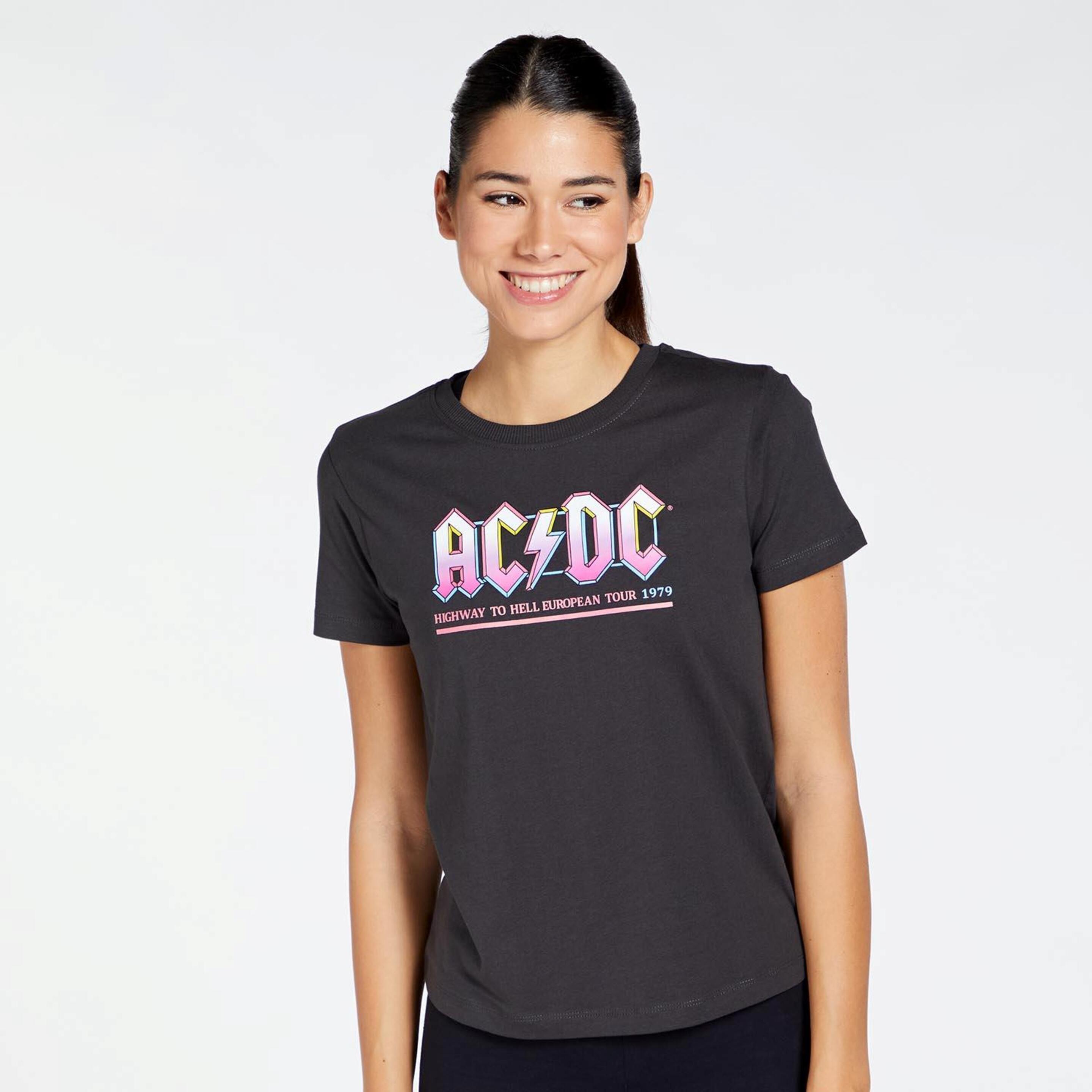 Camiseta Ac/dc - gris - Camiseta Mujer