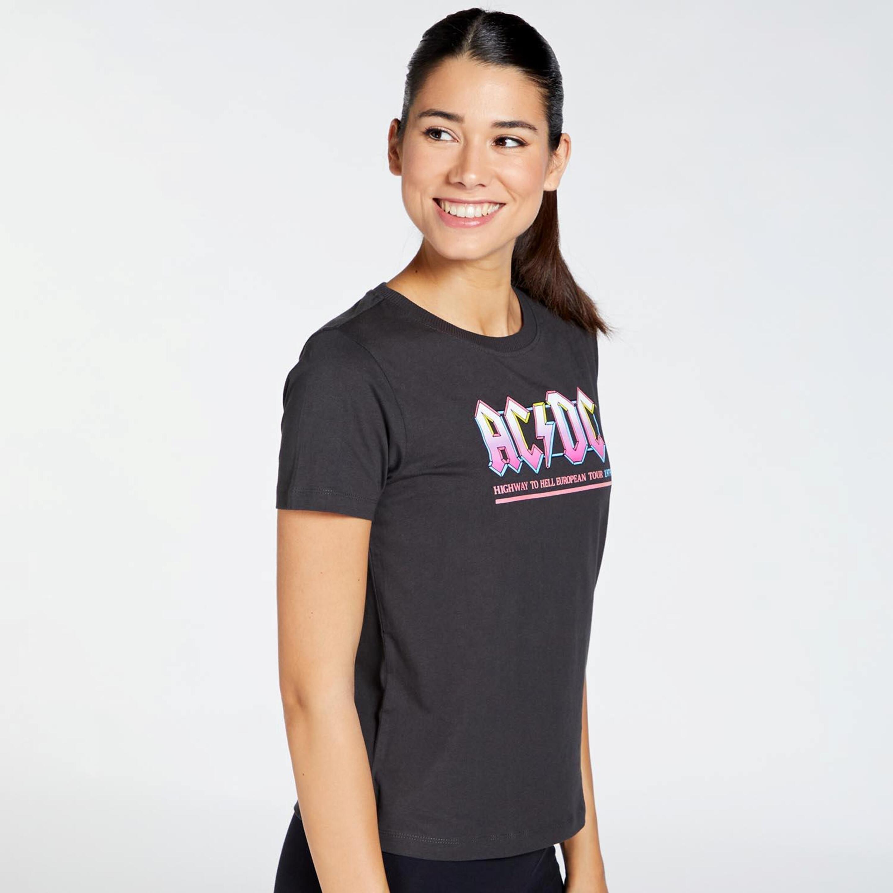 T-shirt AC/DC - Cinza - T-shirt Mulher | Sport Zone