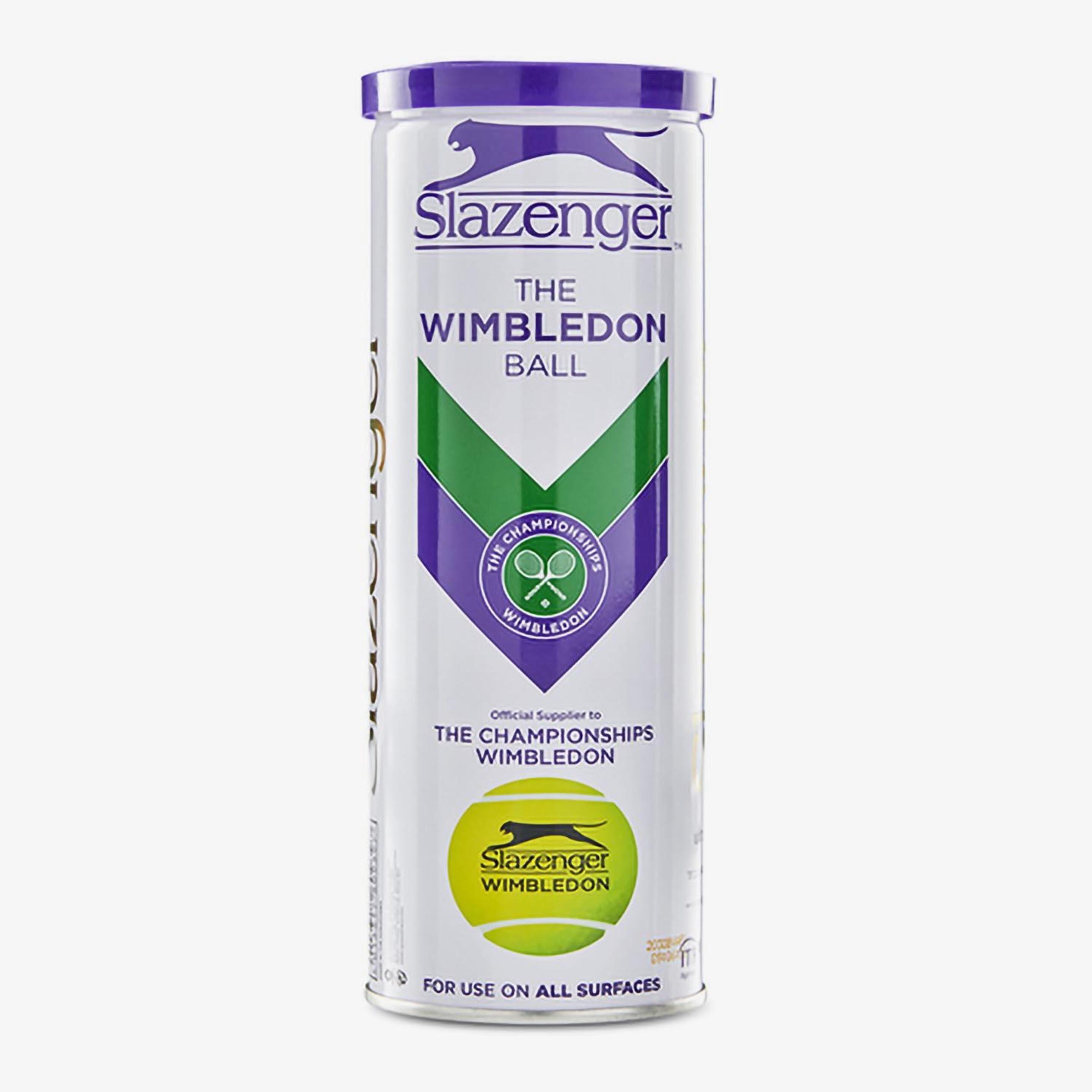 Slazenger Wimbledon - Amarillo - Bote 3 Pelotas Tenis