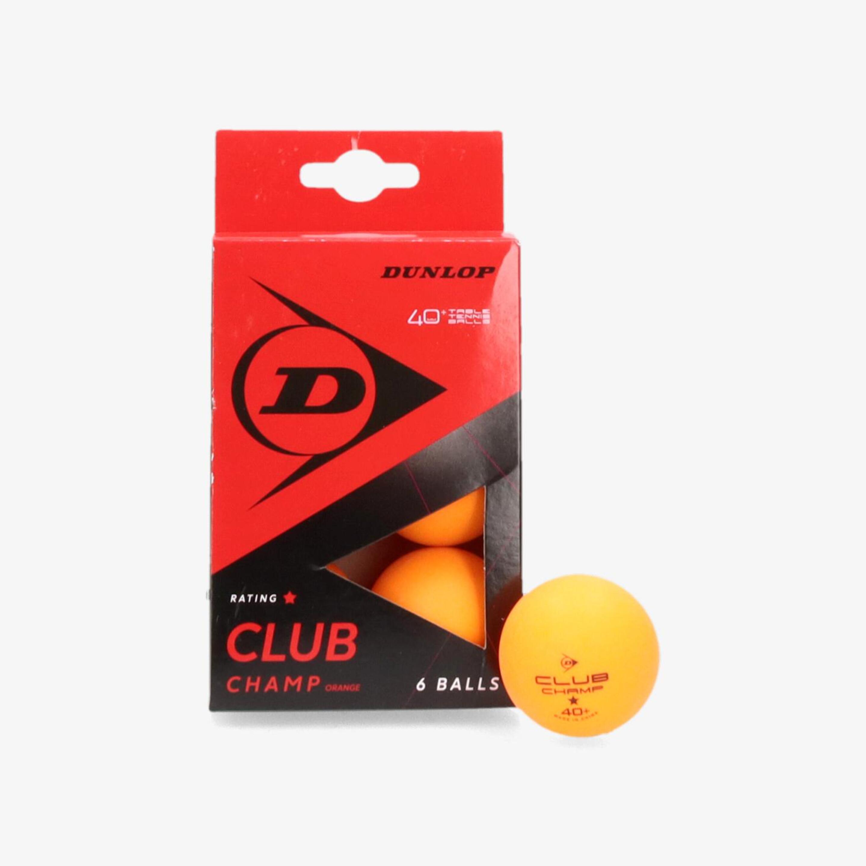 Dunlop Club Champ - naranja - Pack 6 Bolas Ping Pong