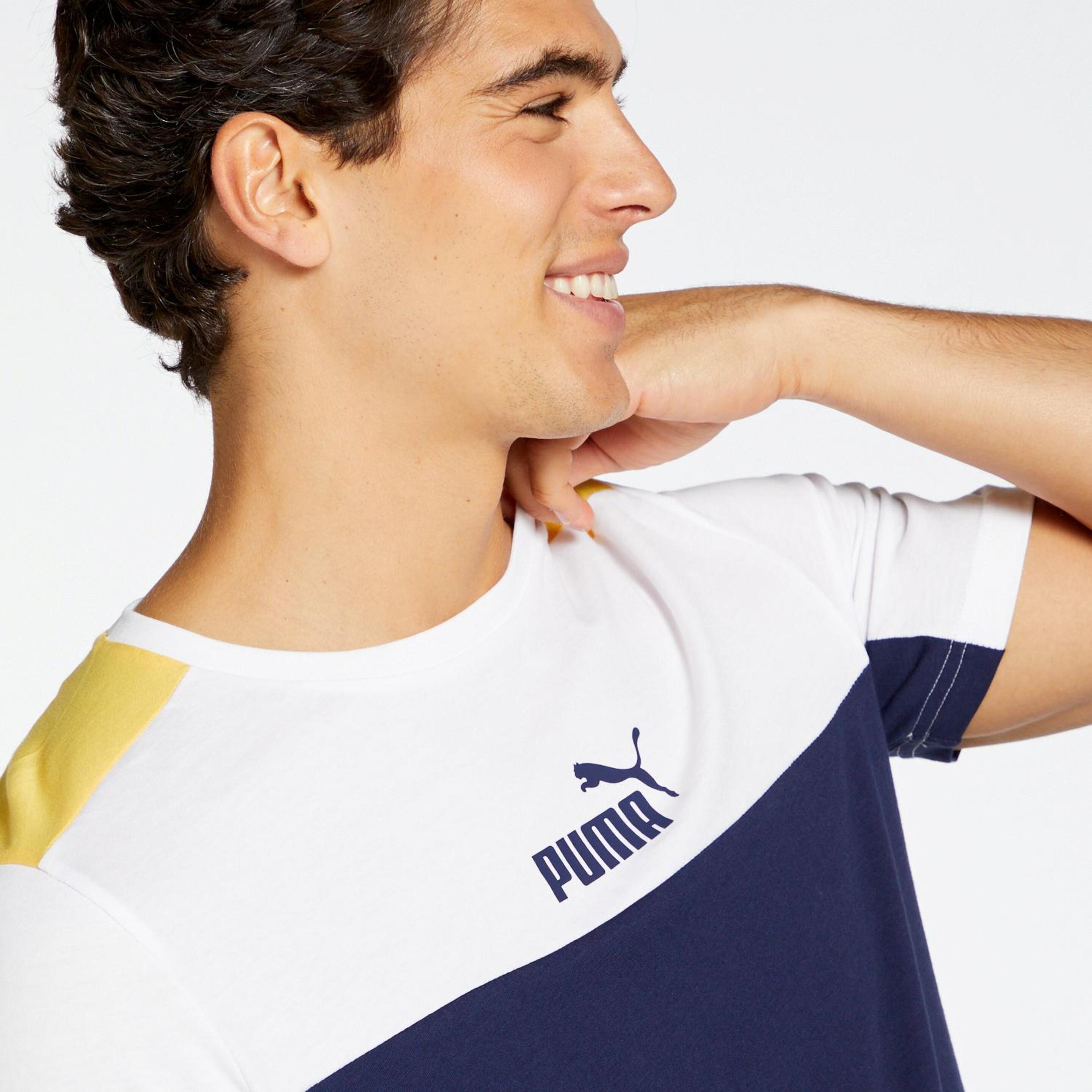Puma Block - Blanco - Camiseta Hombre