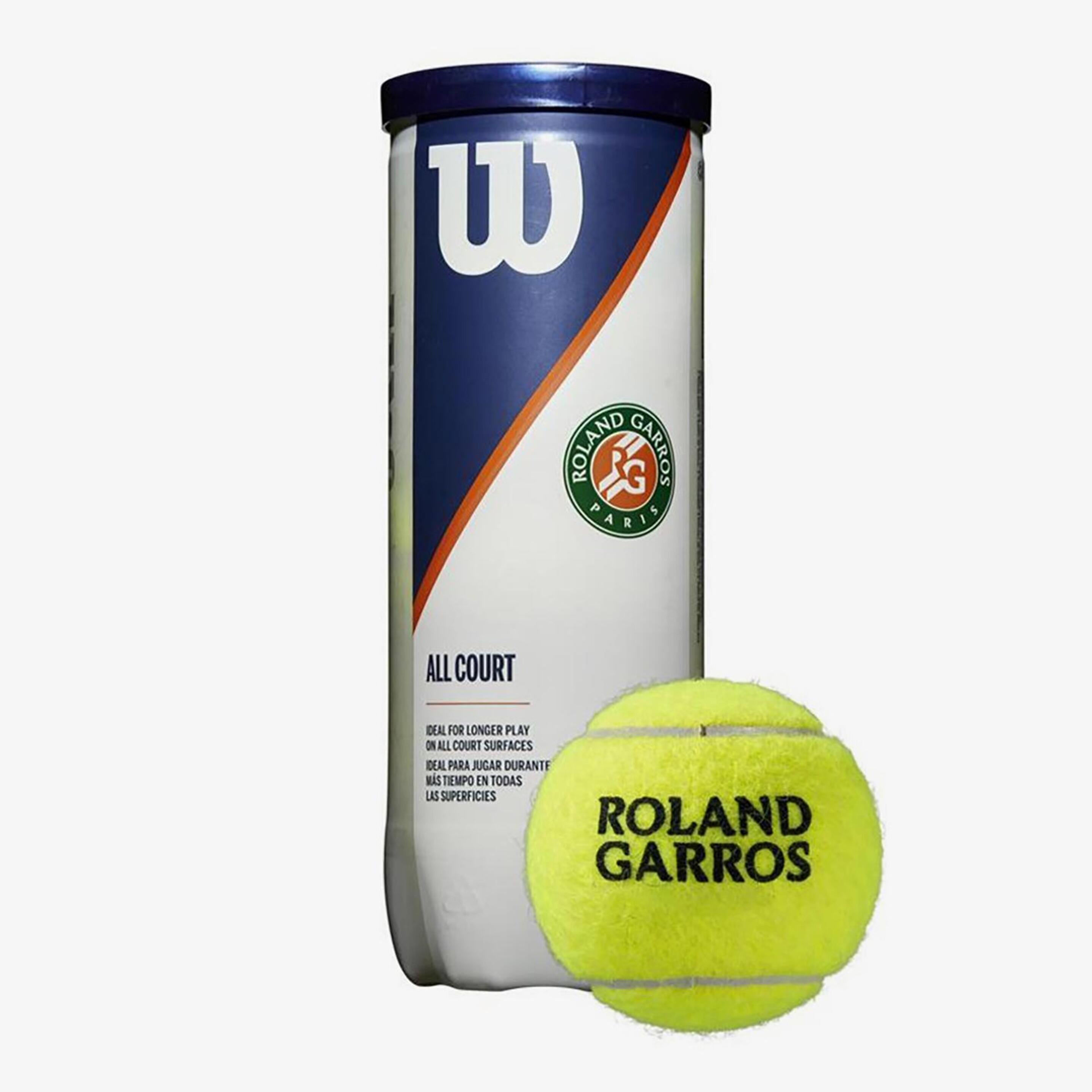 Wilson Roland Garros All Court - Amarelo - Pack 3 Bolas Ténis | Sport Zone