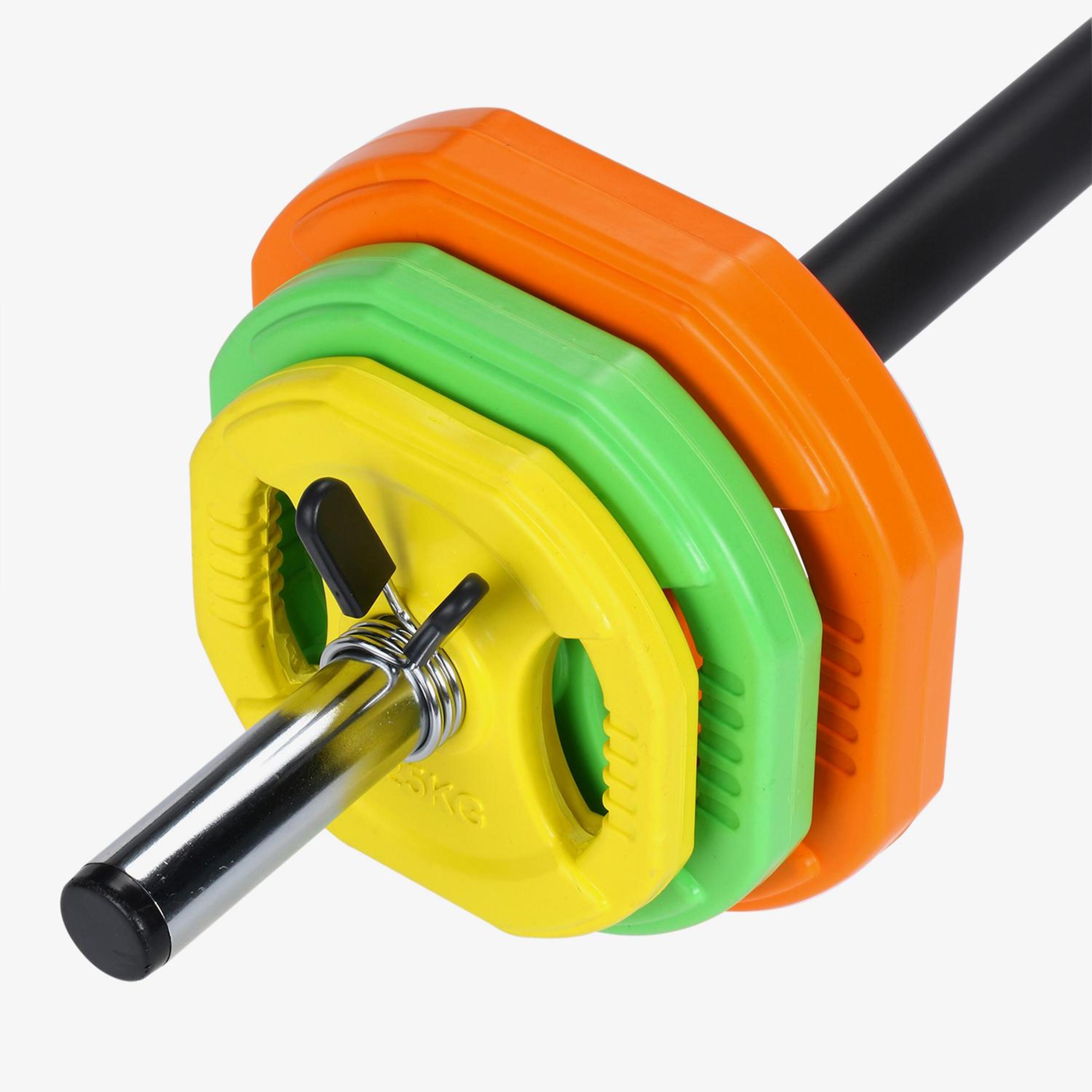 Set Pump 20kg Fitness Tech - Colores - Set Barra + Pesas  MKP