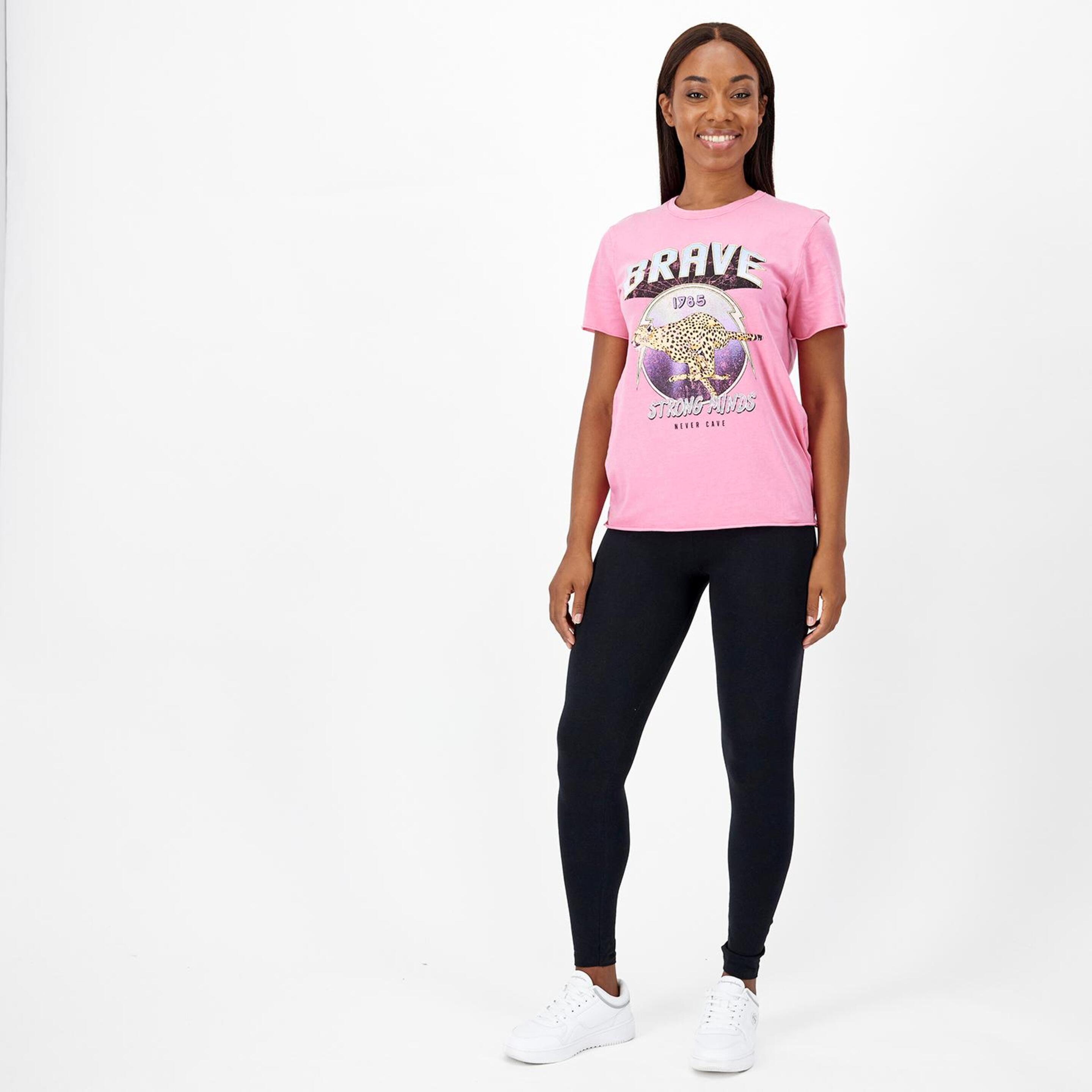 Only Brave Print - Rosa - T-shirt Mulher | Sport Zone