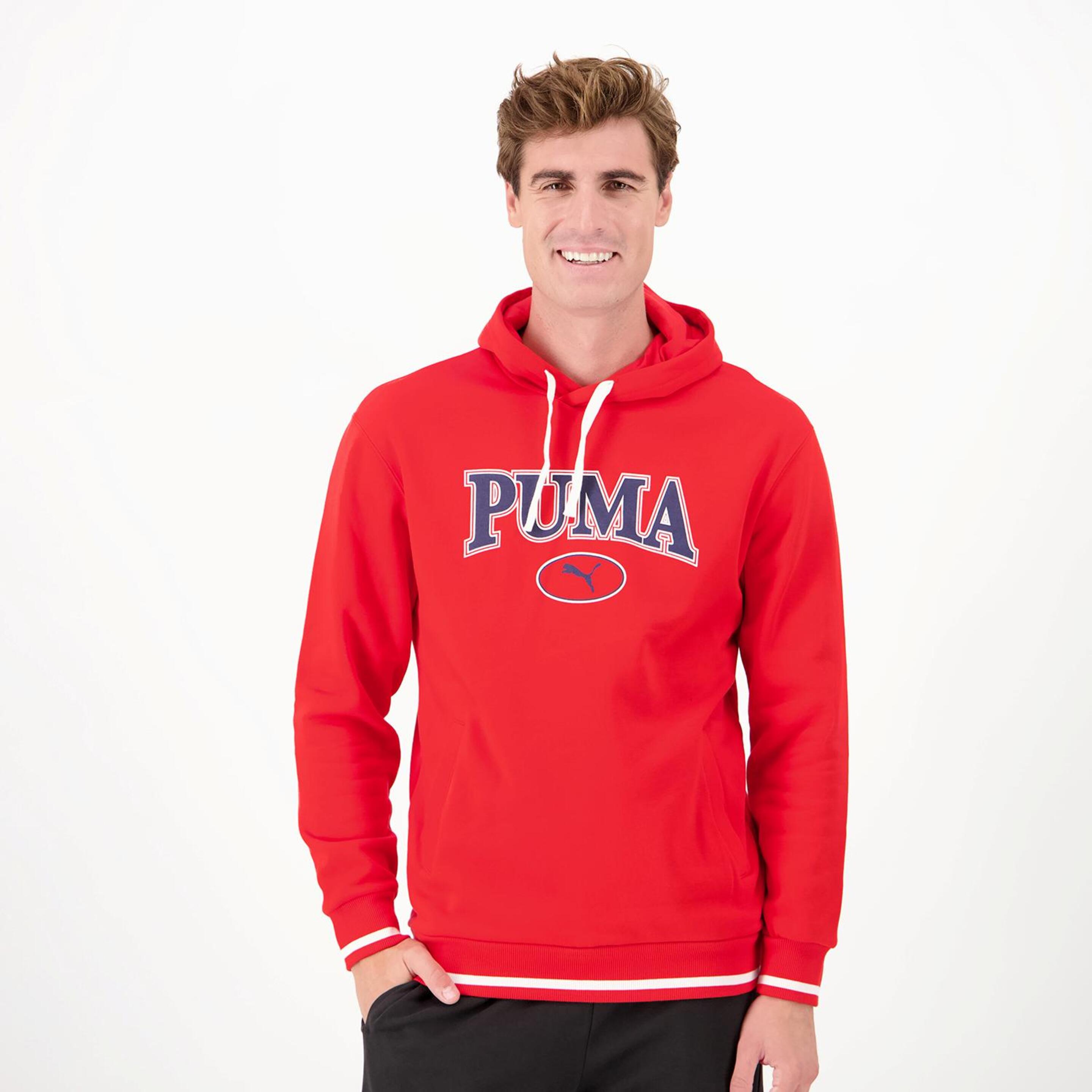 Puma Squad - Vermelho - Sweatshirt Capuz Homem | Sport Zone