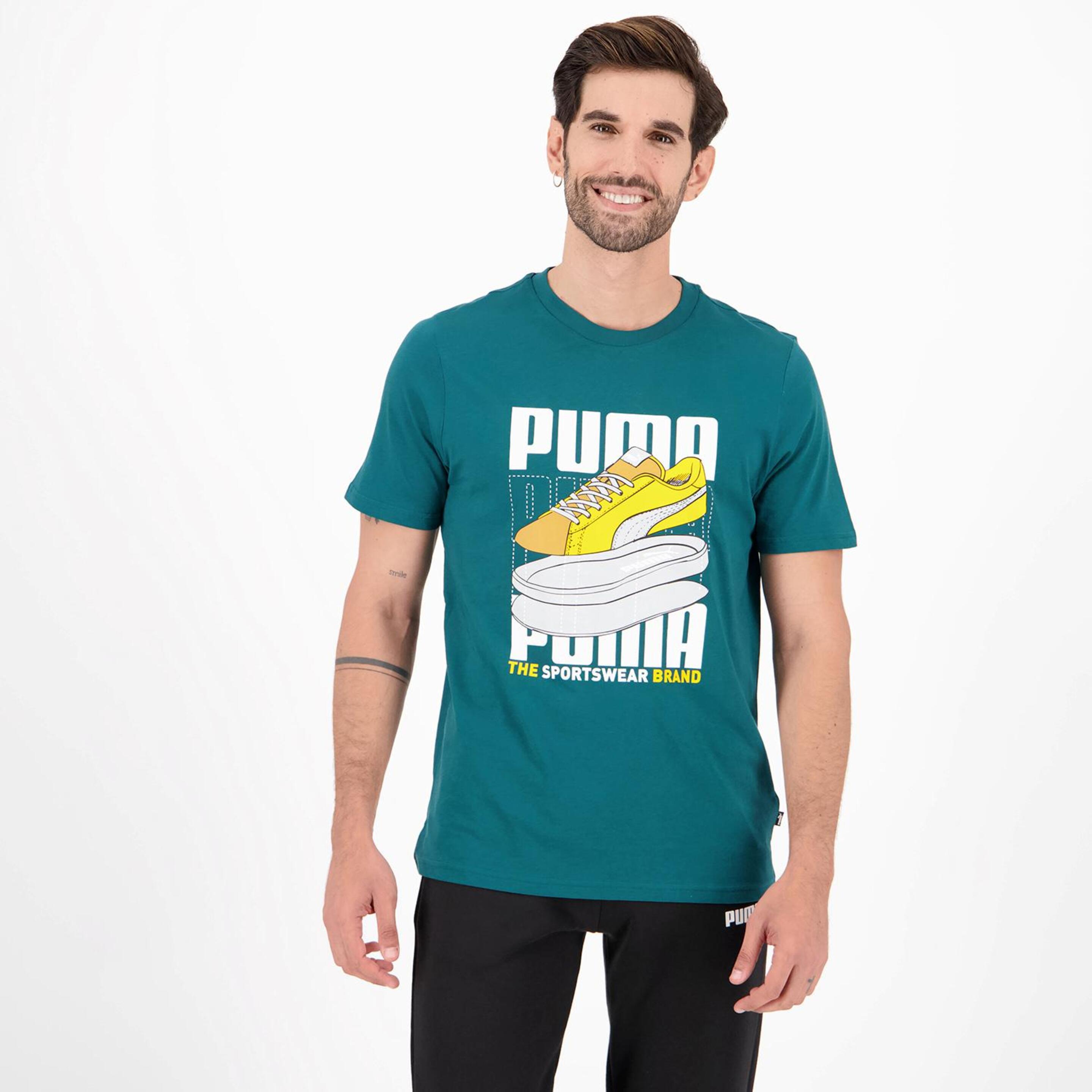 Puma Grafica - verde - Camiseta Hombre