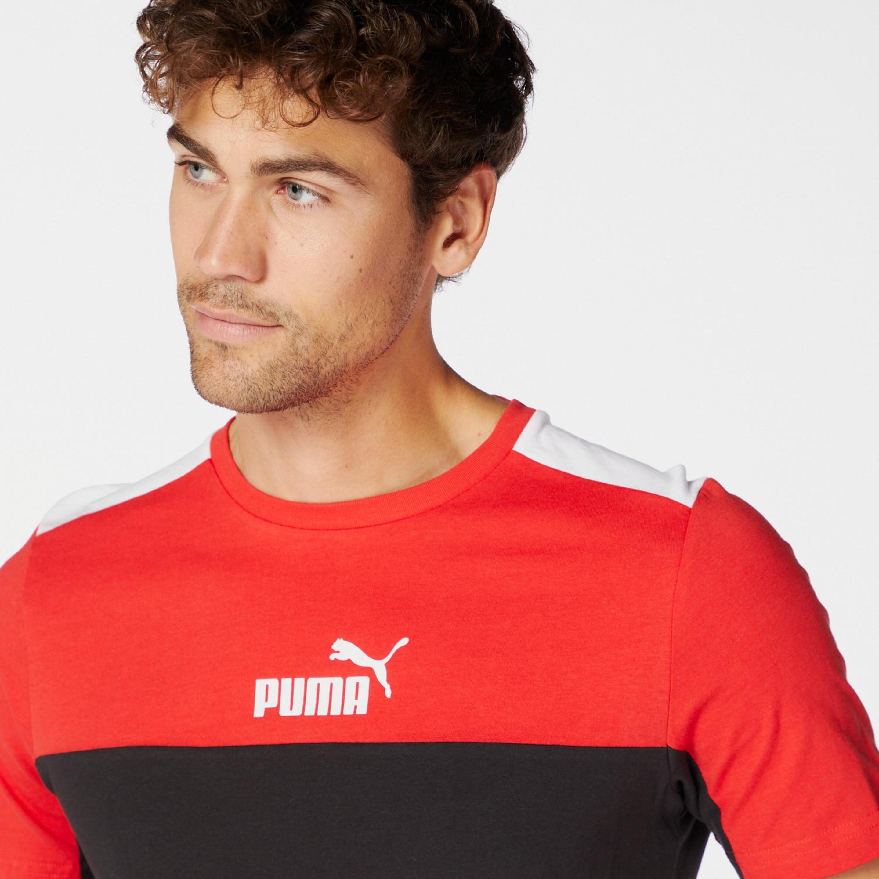 Puma Ess Block - Rojo - Camiseta Hombre