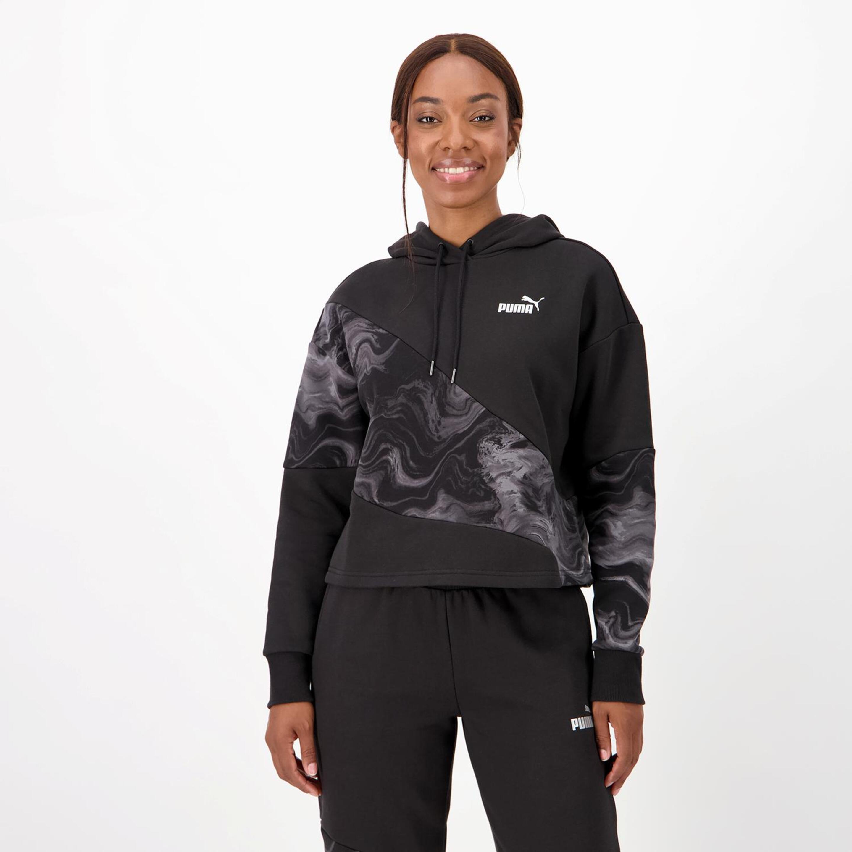 Puma Marbleized - negro - Sweatshirt Capuz Mulher