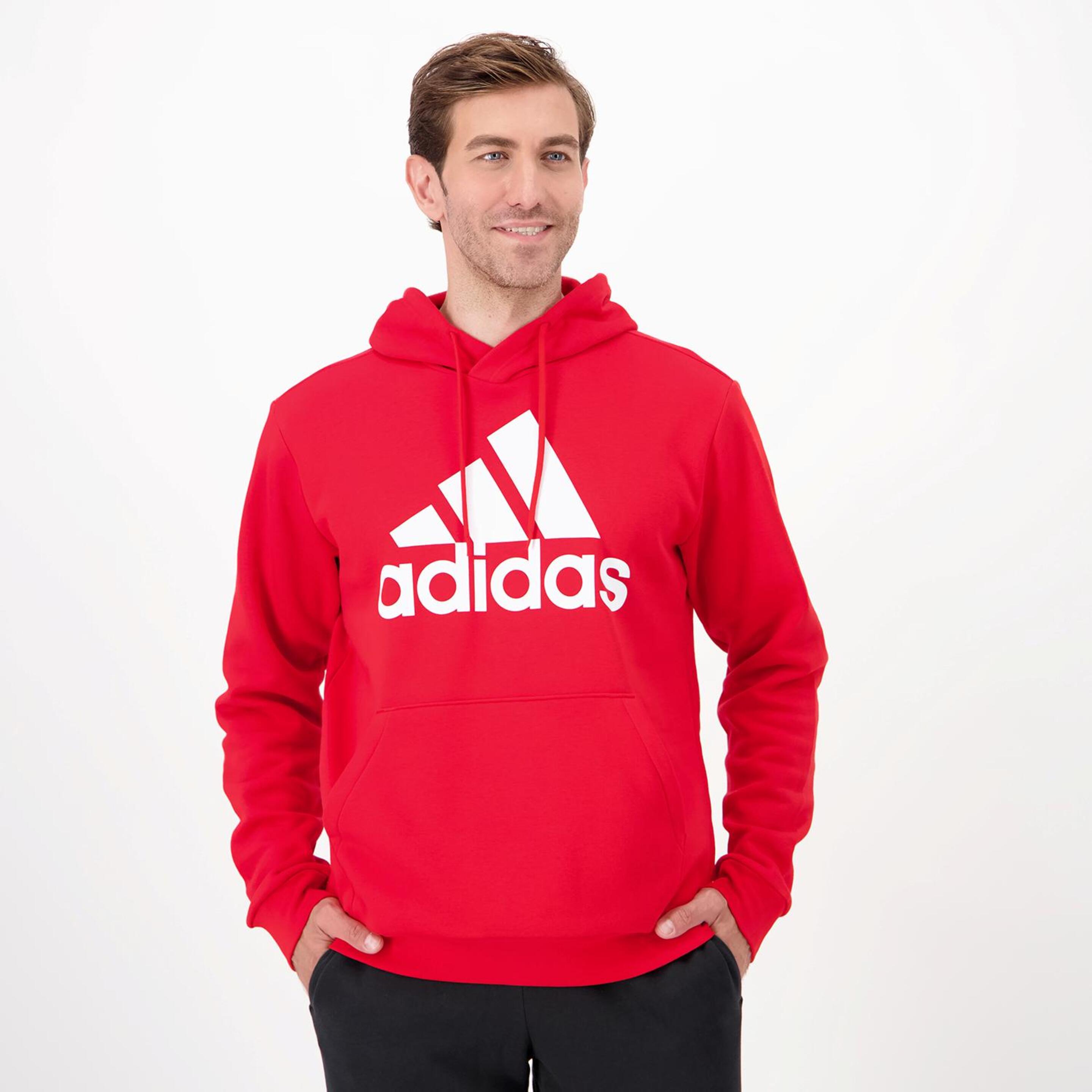 adidas Big Logo - rojo - Sweatshirt Capuz Homem