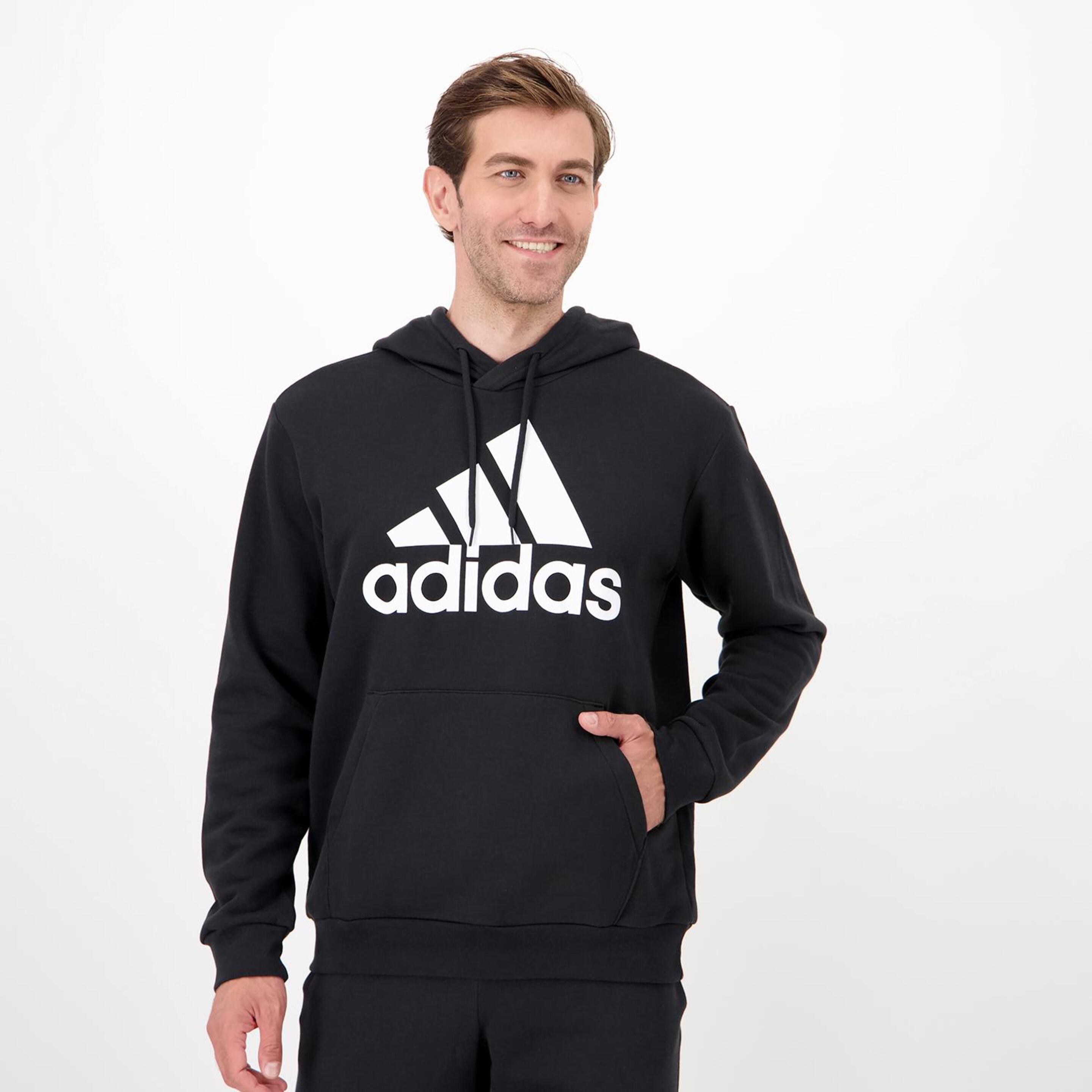 adidas Big Logo - negro - Sweatshirt Capuz Homem