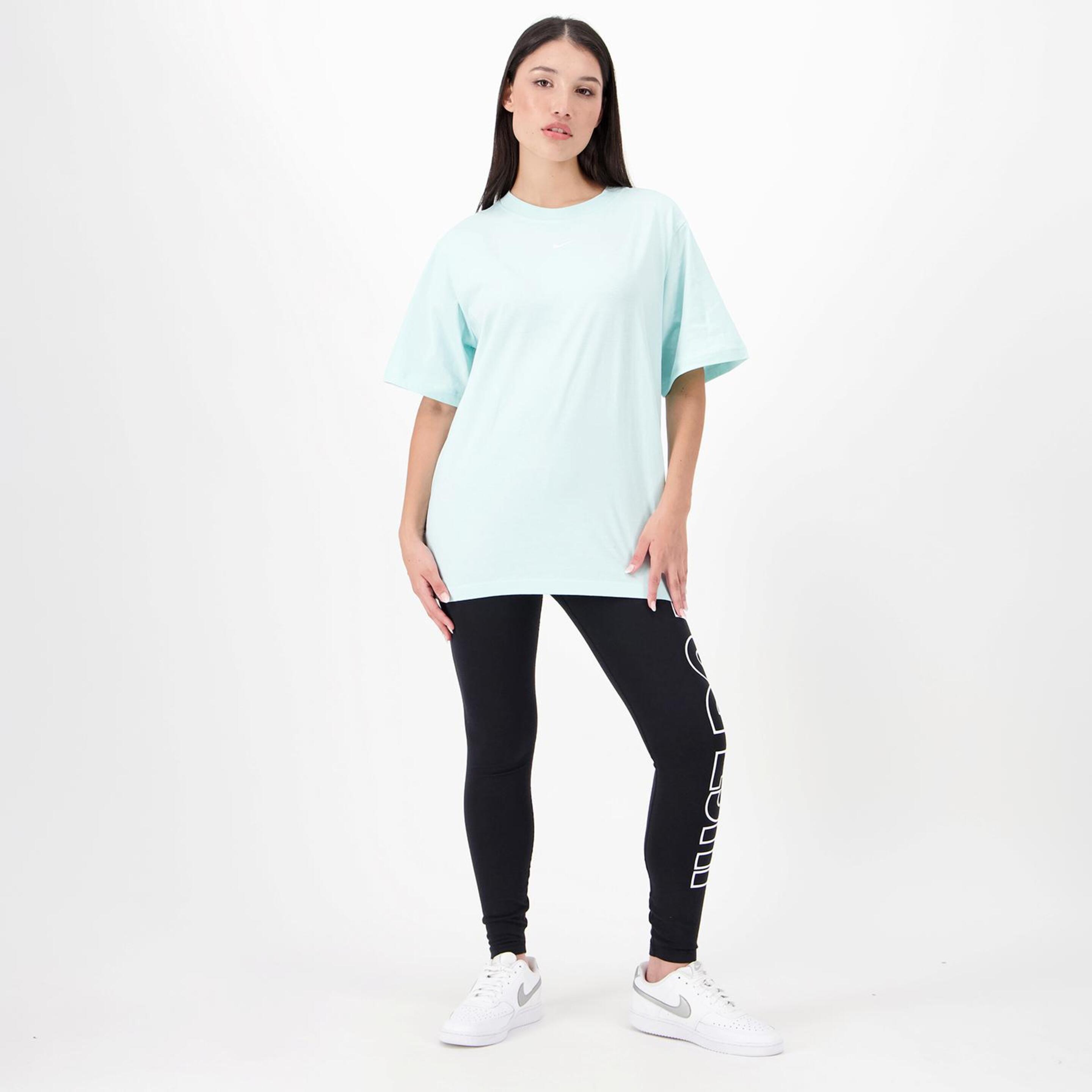 Nike Small Logo - Azul - Camiseta Oversize Mujer