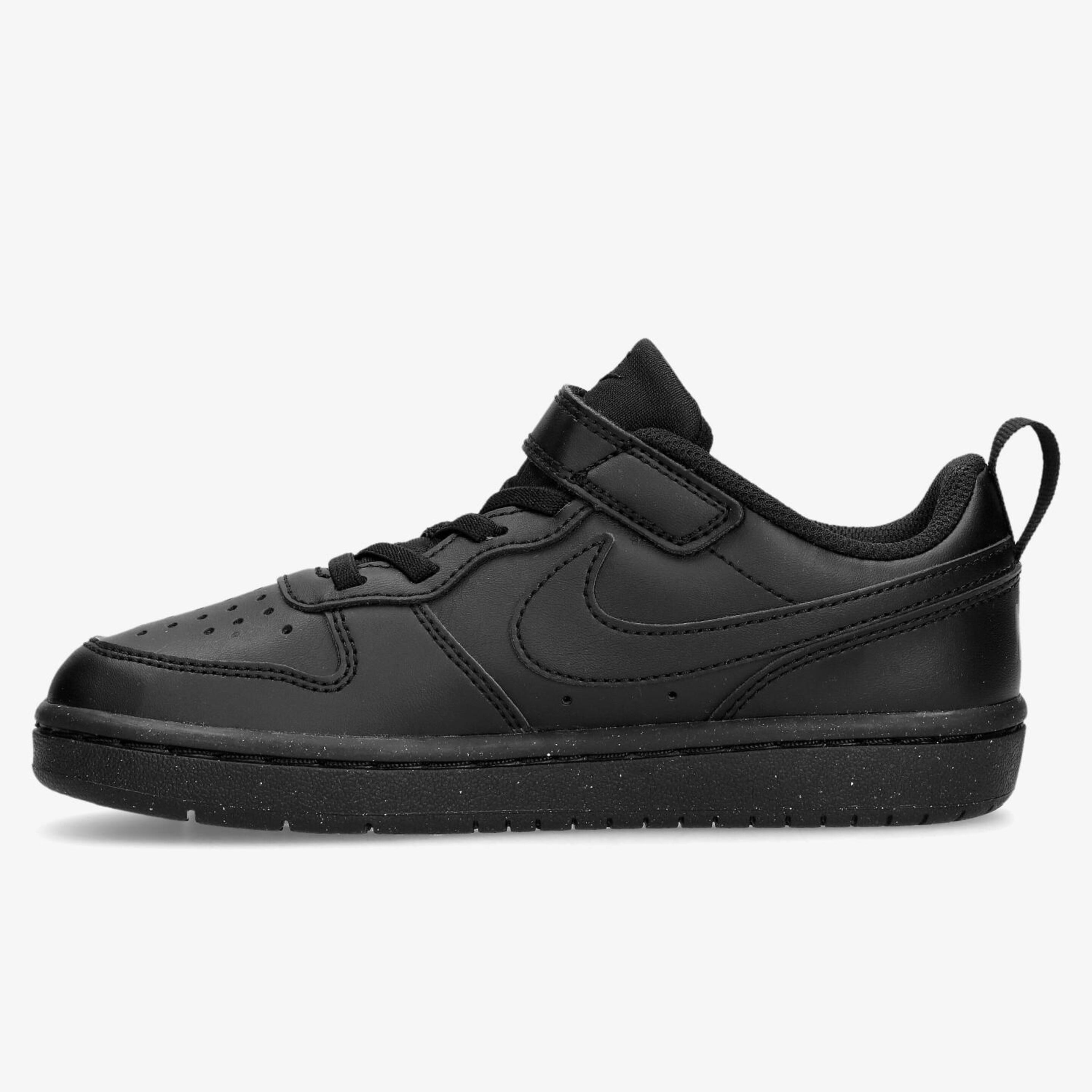 Nike Court Borough Low Recraft - Negro - Zapatillas Velcro Niño