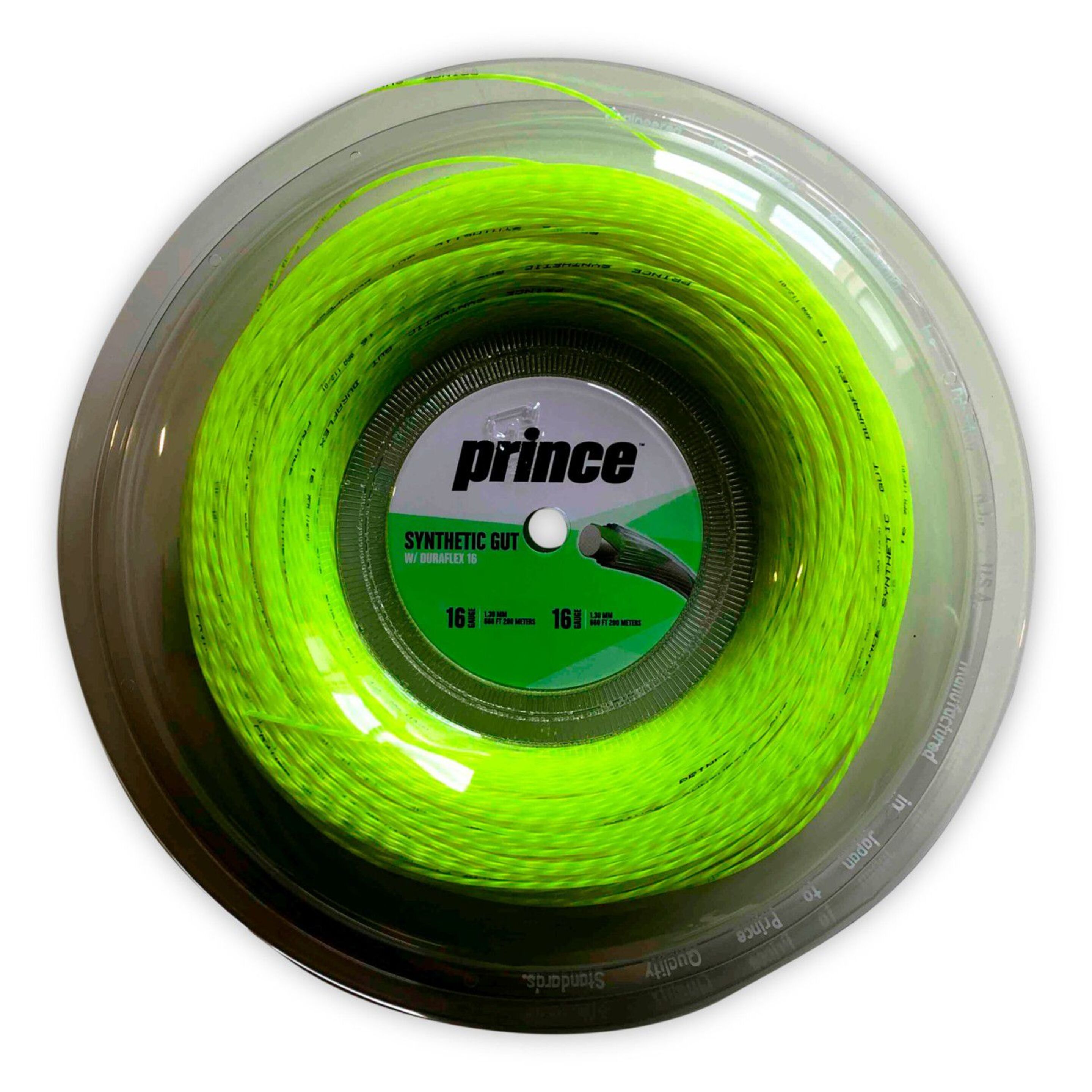 Cordaje De Tenis Prince Synthetic Gut W/ Duraflex 16 (1.30 Mm) (200m) - verde-lima - 