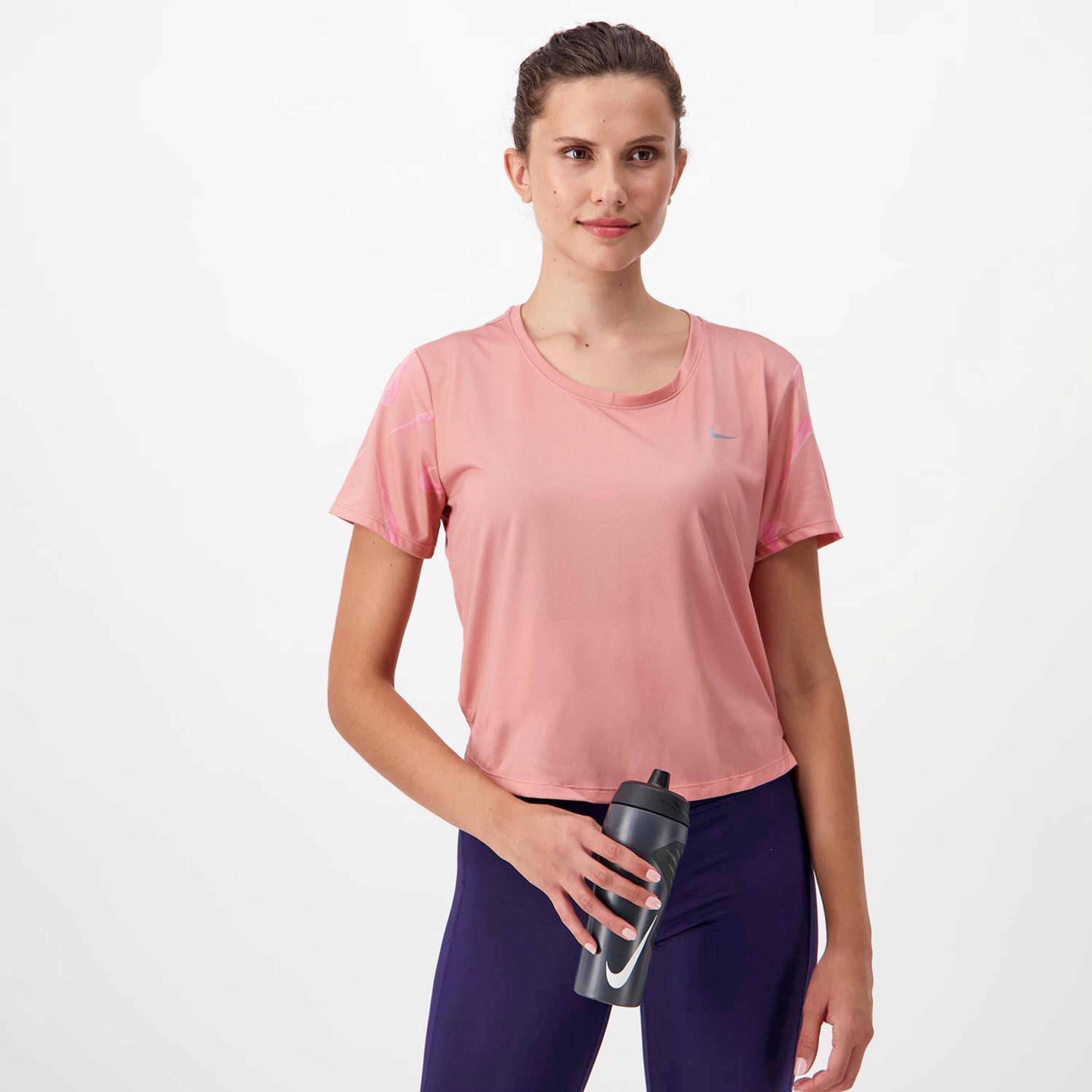 Nike Swoosh - rosa - Camiseta Running Mujer