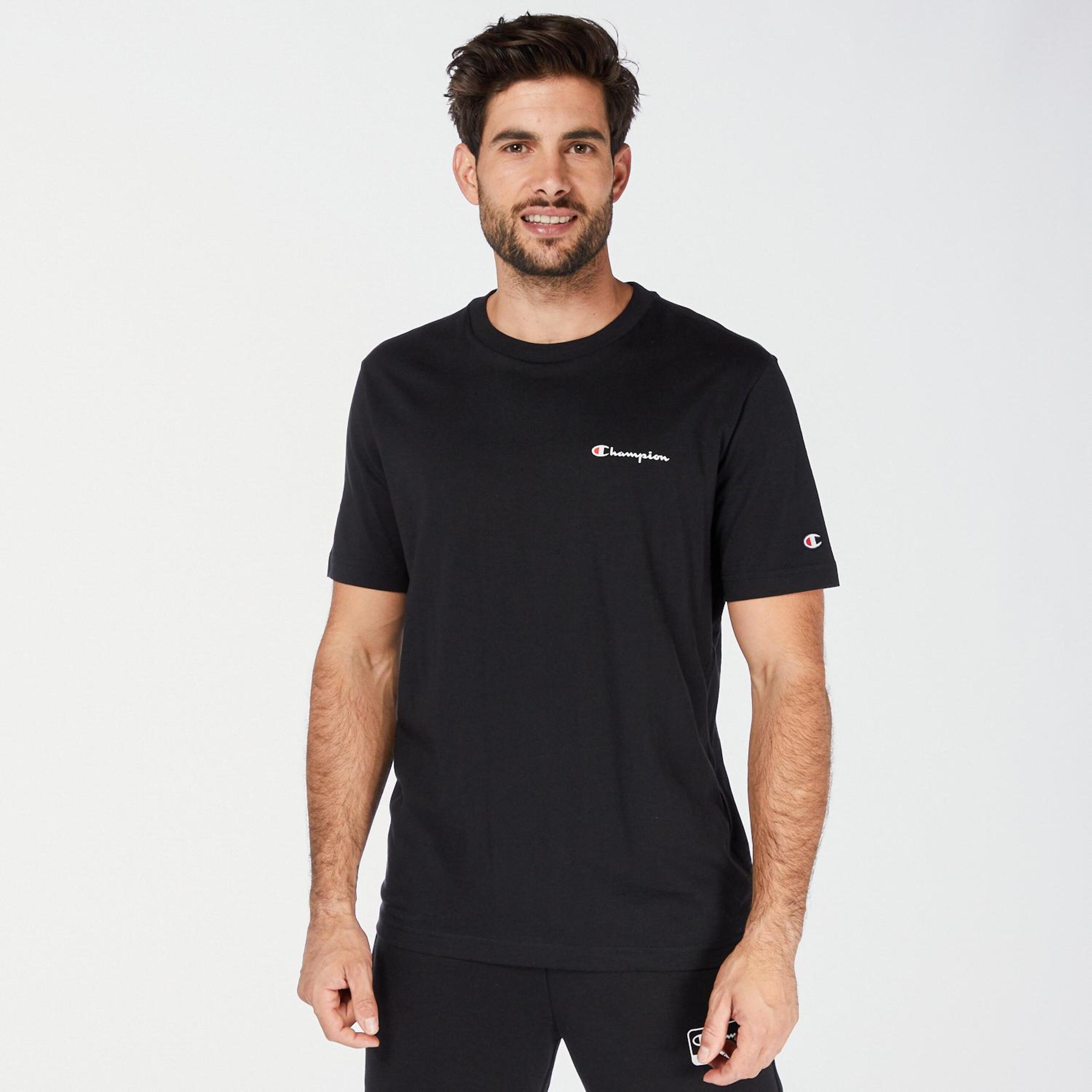 Champion Linear - negro - Camiseta Hombre