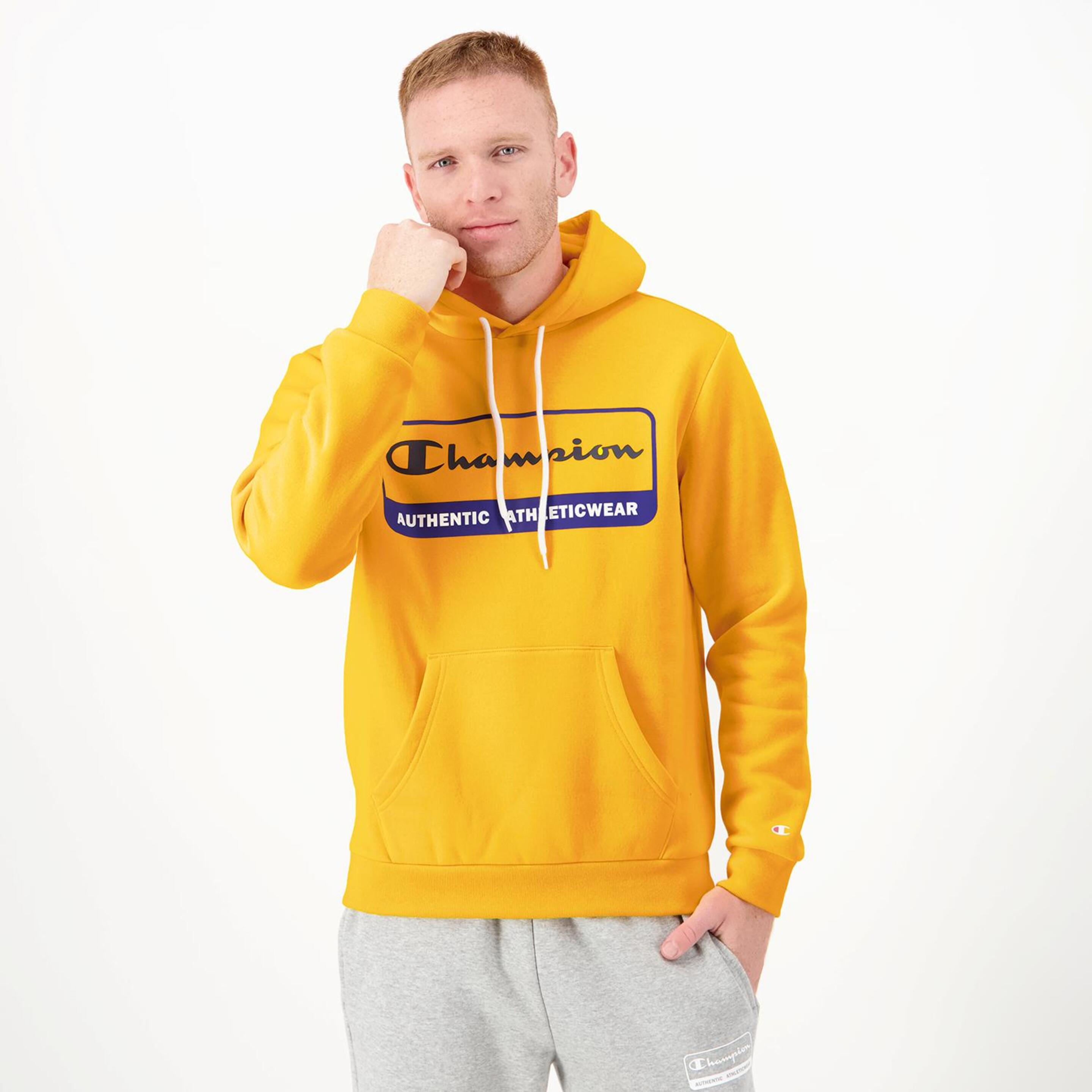 Champion Box Logo - amarillo - Sweatshirt Capuz Homem