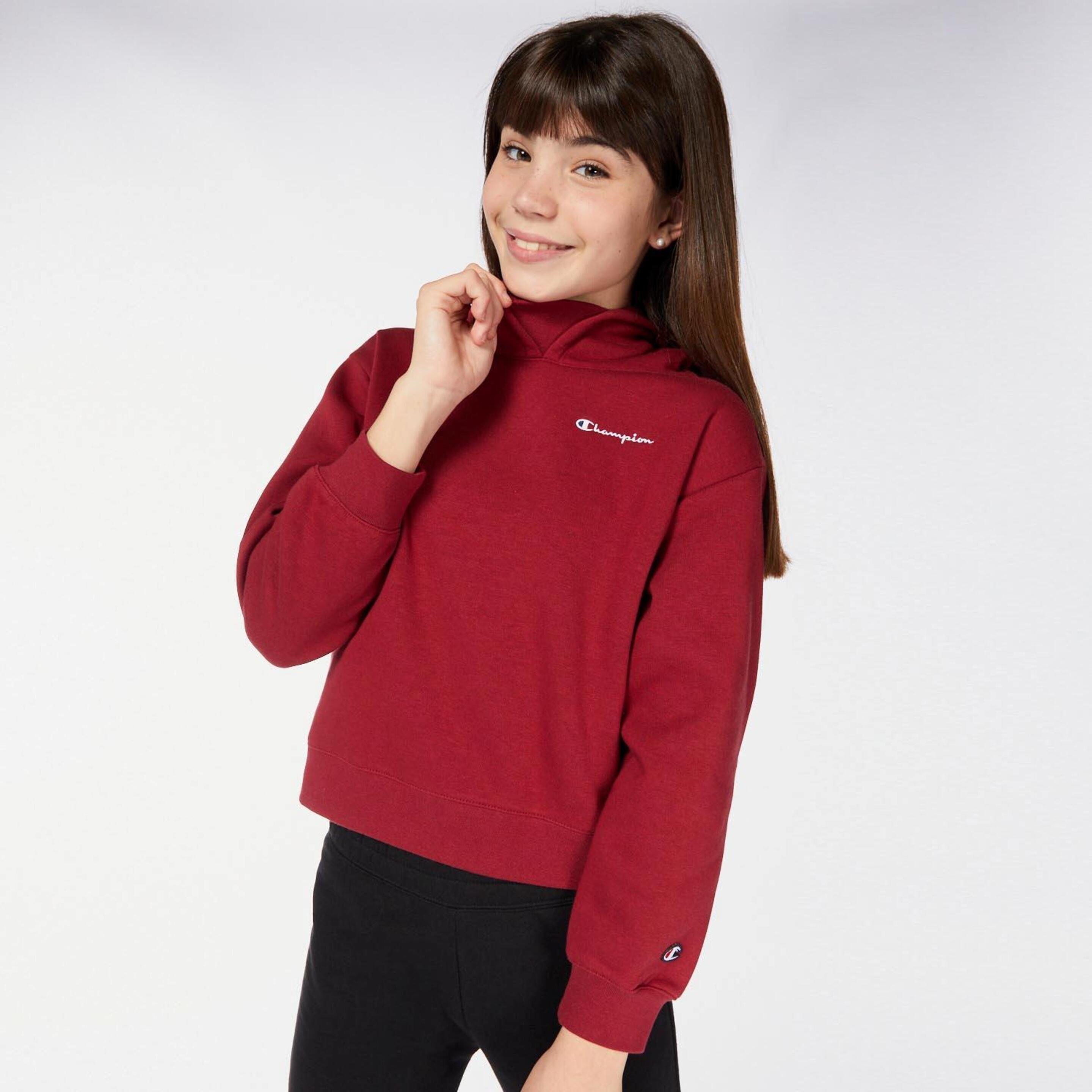 Sweatshirt Champion - rojo - Sweatshirt Capuz Rapariga