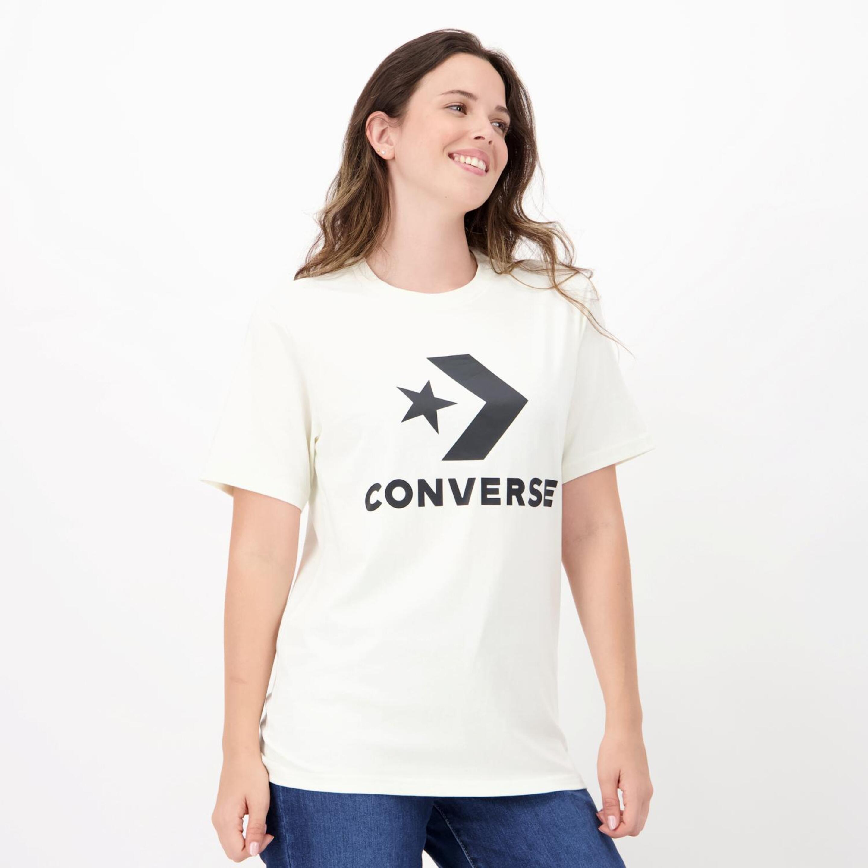 Converse Star Chevron - Blanco - Camiseta Mujer