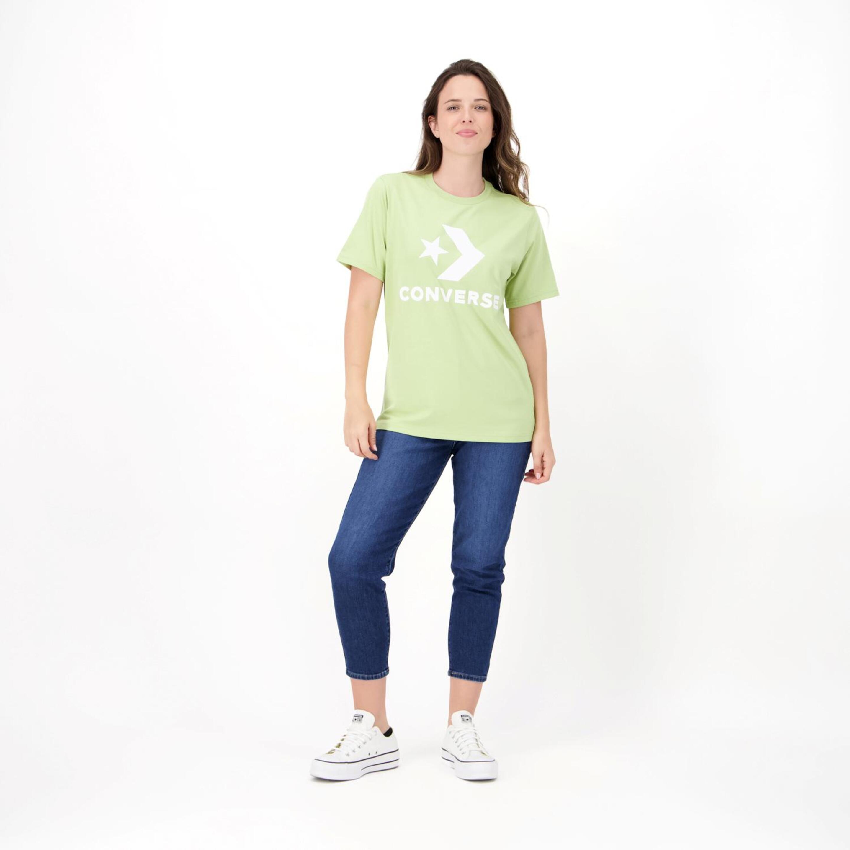 Converse Star Chevron - Verde - Camiseta Mujer