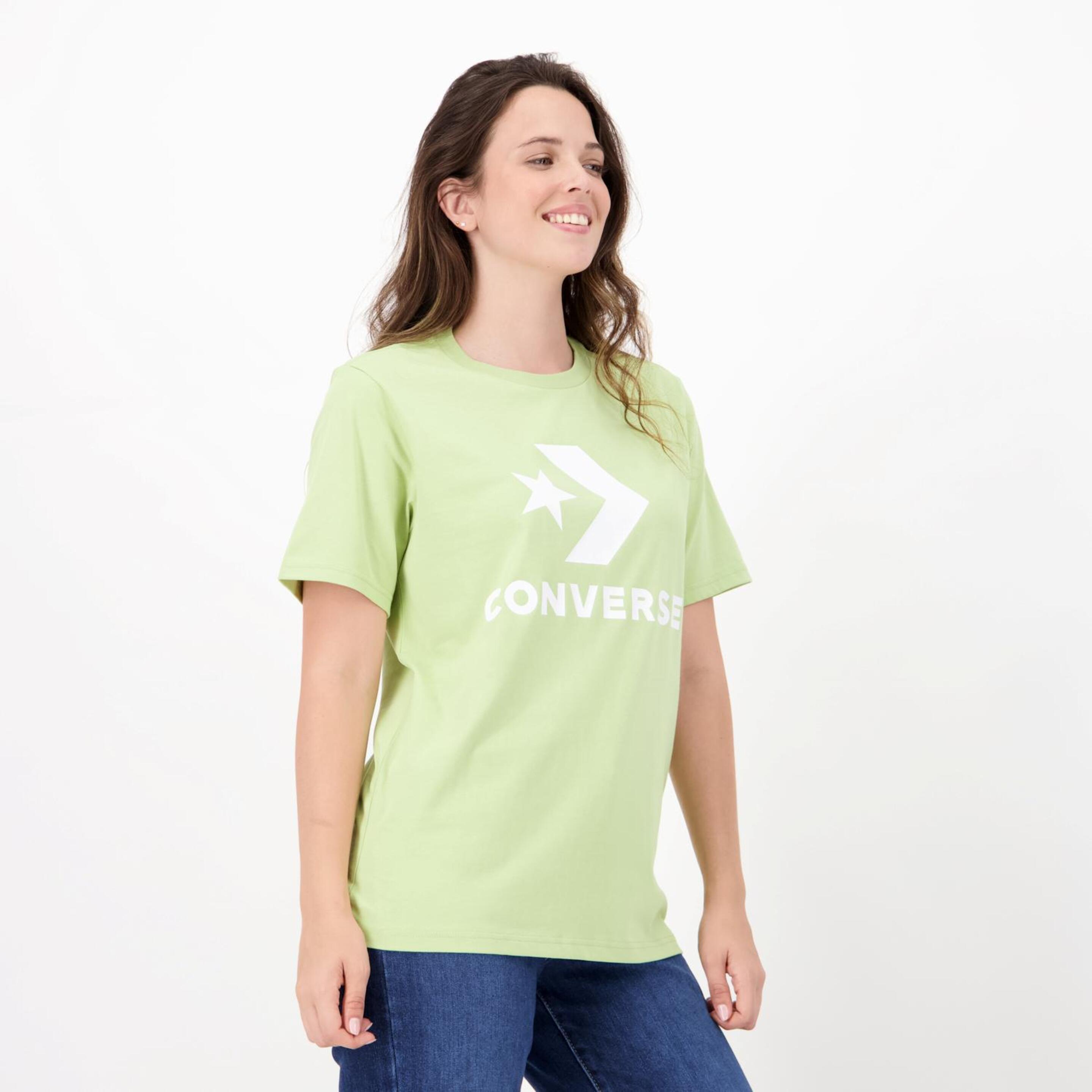 Converse Star Chevron - Verde - Camiseta Mujer