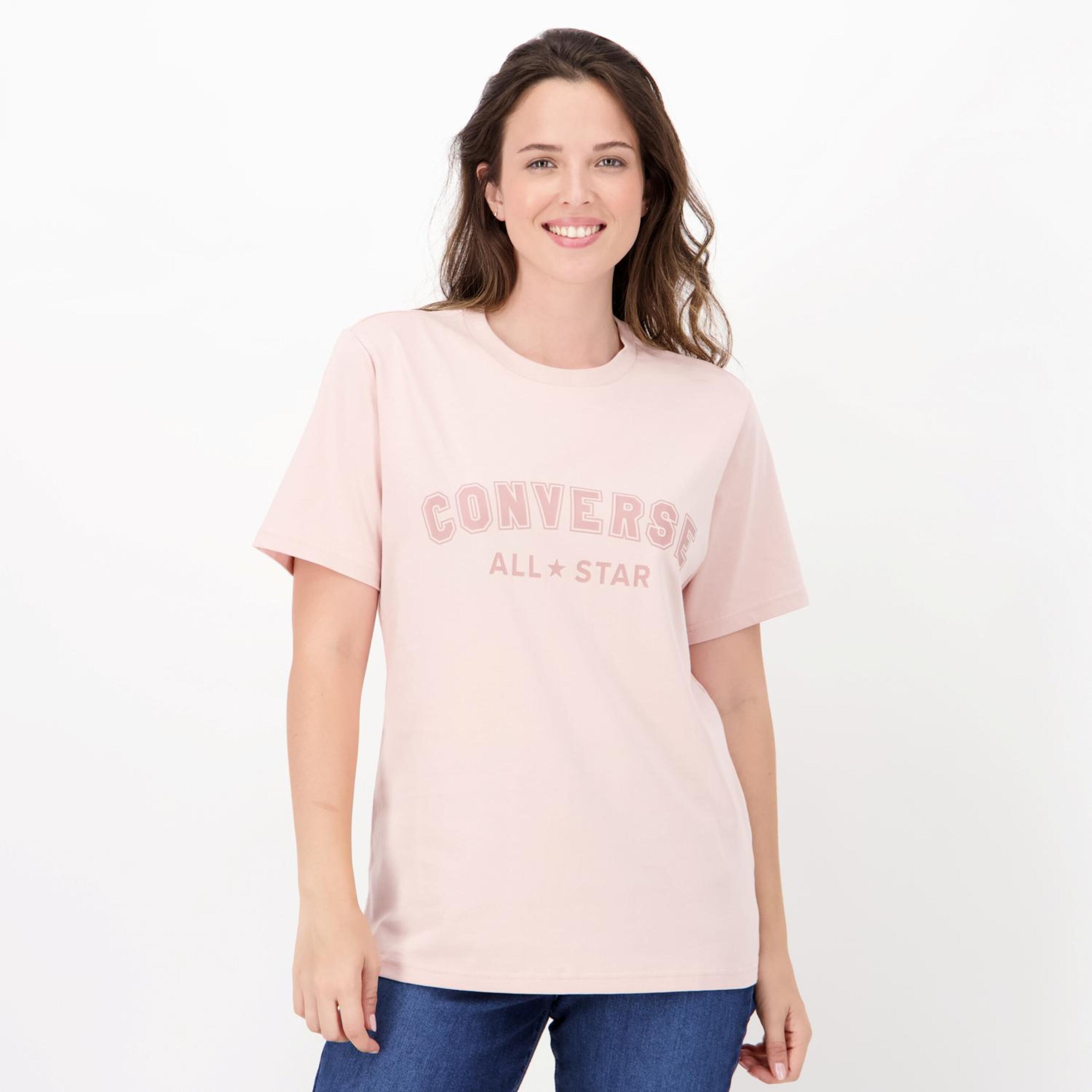 Converse Linear - rosa - T-shirt Mulher