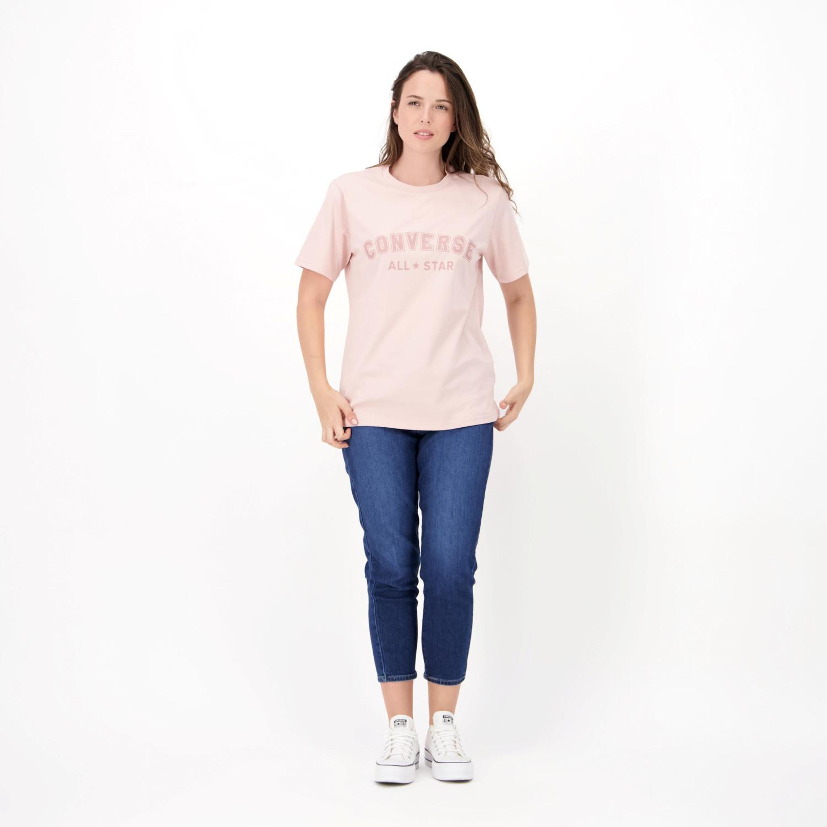 Converse Linear - Rosa - Camiseta Mujer