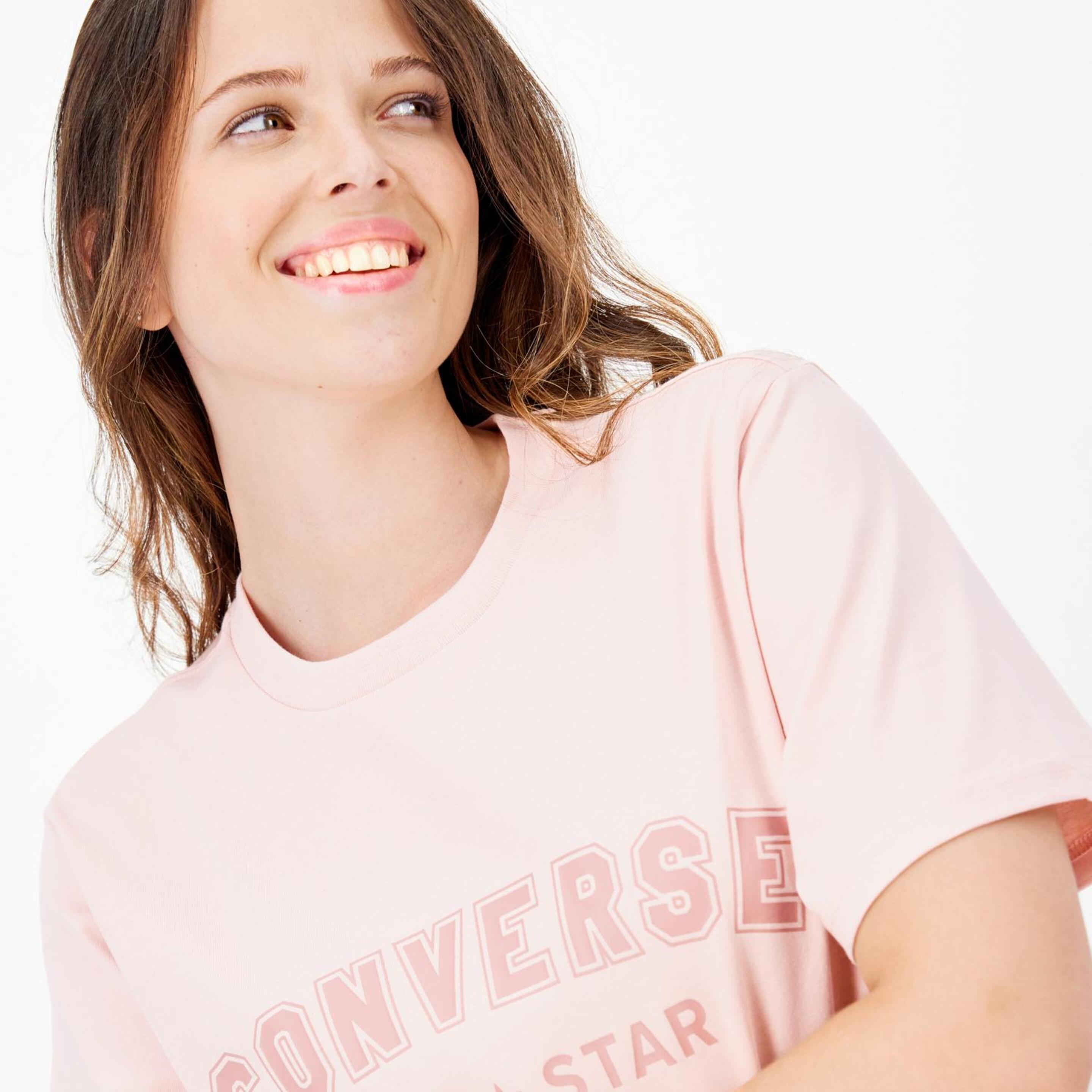 Converse Linear - Rosa - Camiseta Mujer