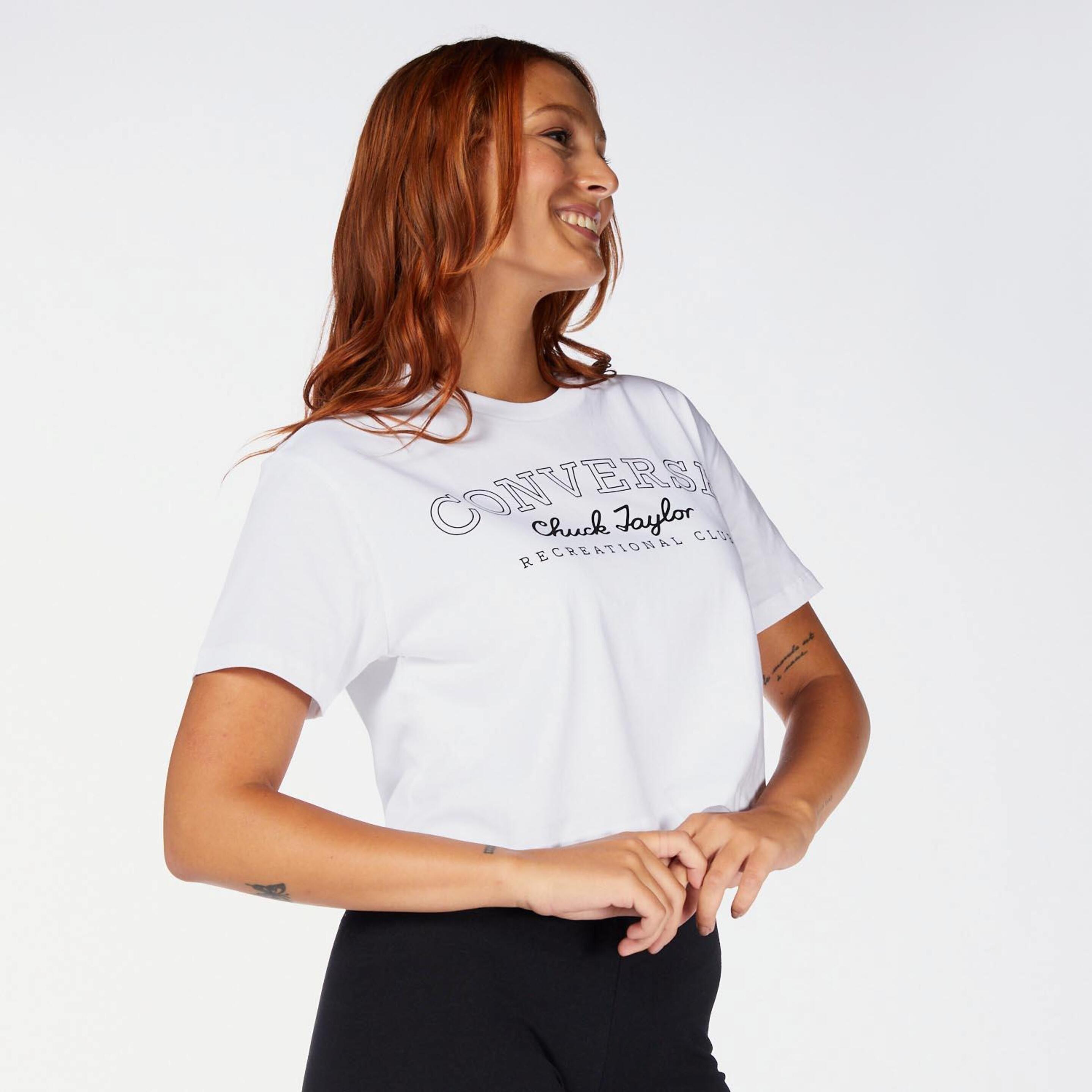 Converse Linear - Blanco - Camiseta Mujer