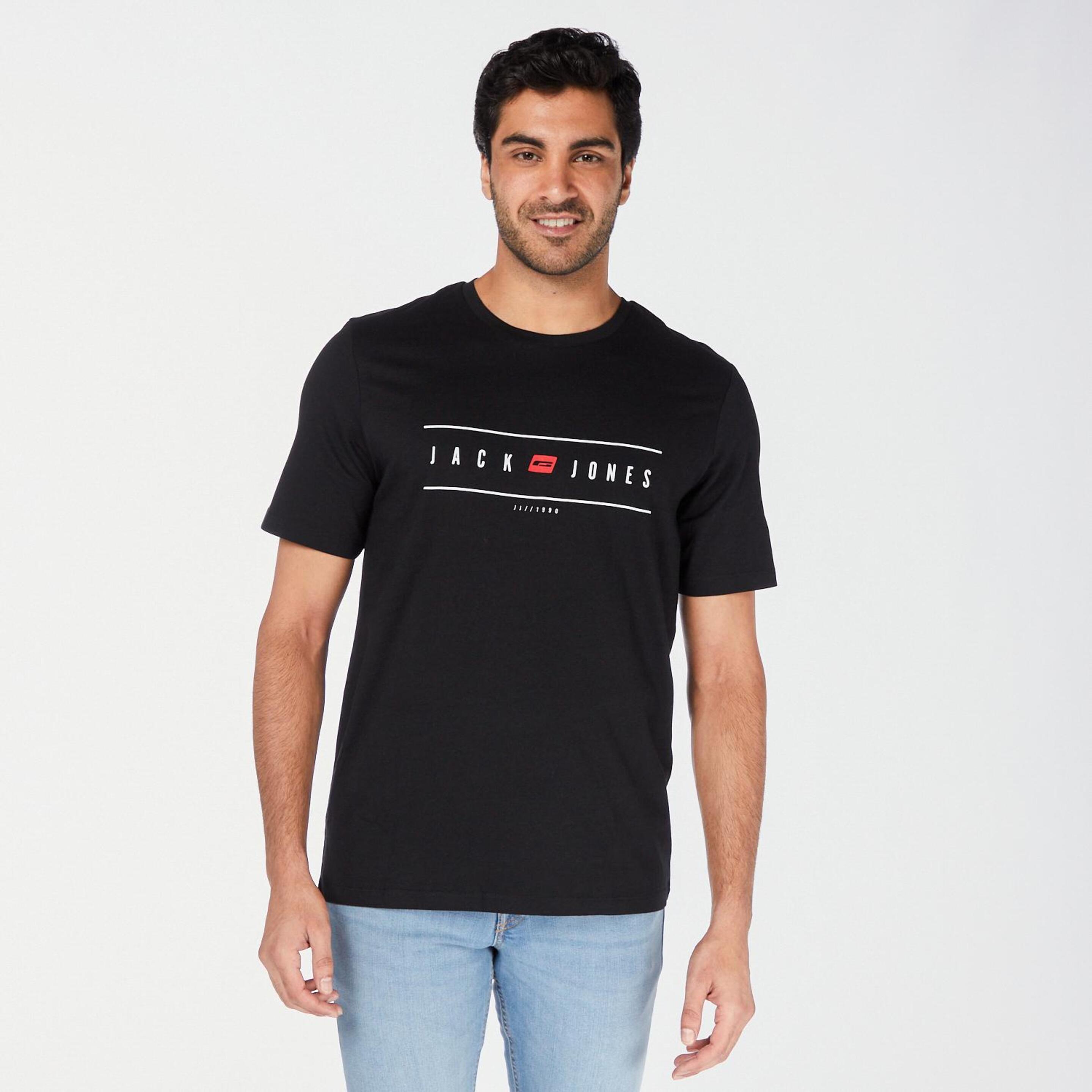 Jack & Jones Ess Linear Logo - negro - T-shirt Homem